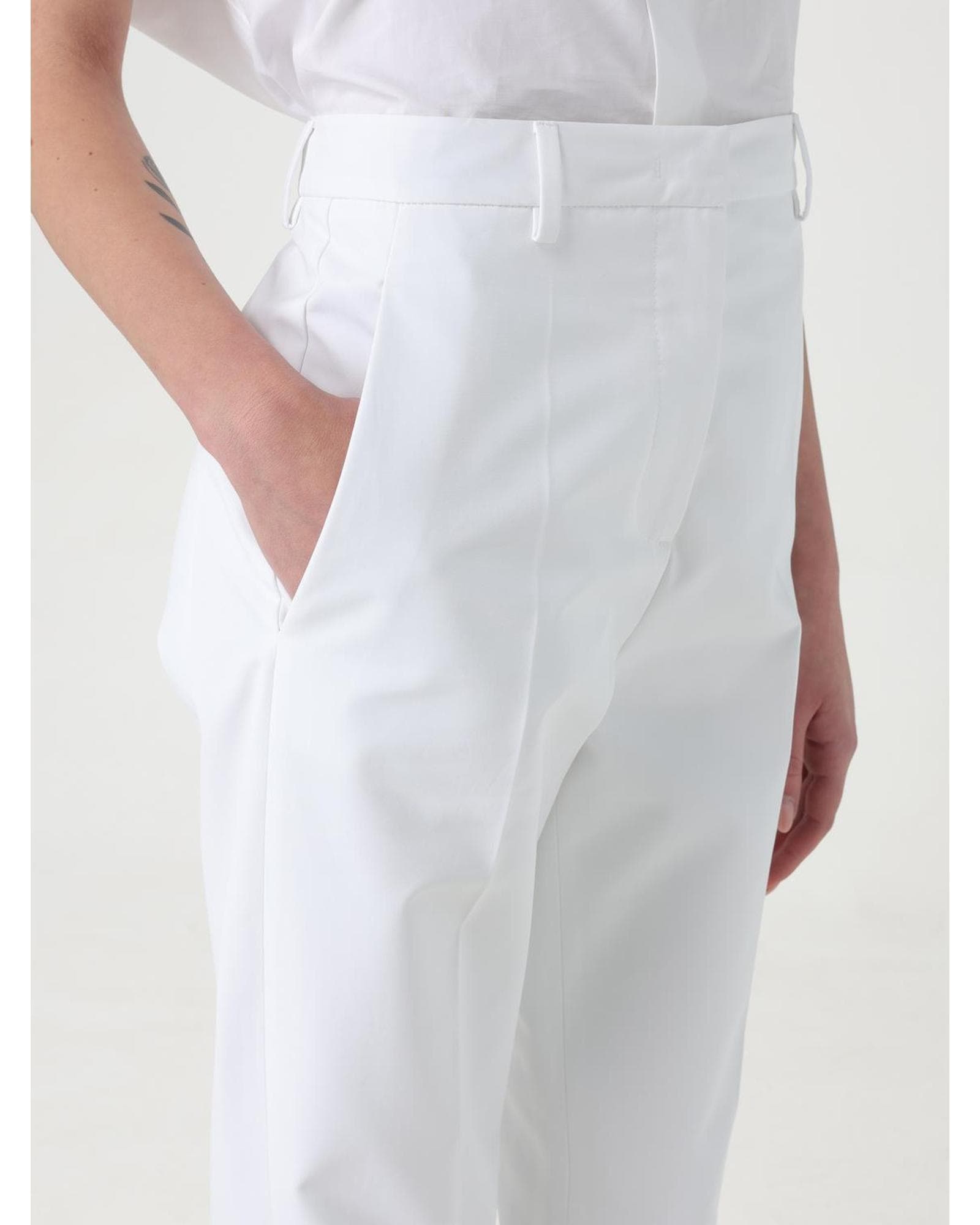 Valentino Straight Leg Cotton Pants Wo - White image 5
