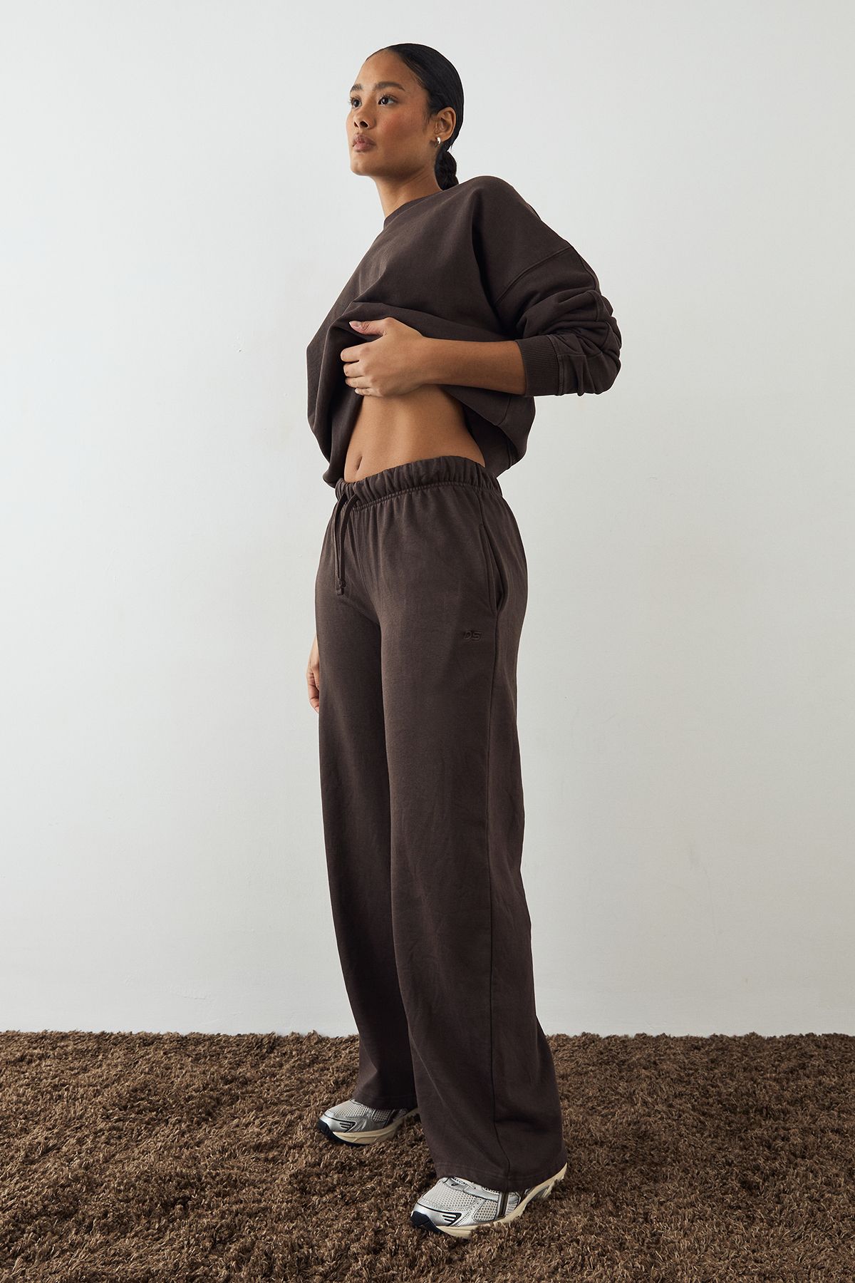DSGN Studio DSGN Studio Premium Heavyweight Washed Straight Leg Jogger Chocolate image 1