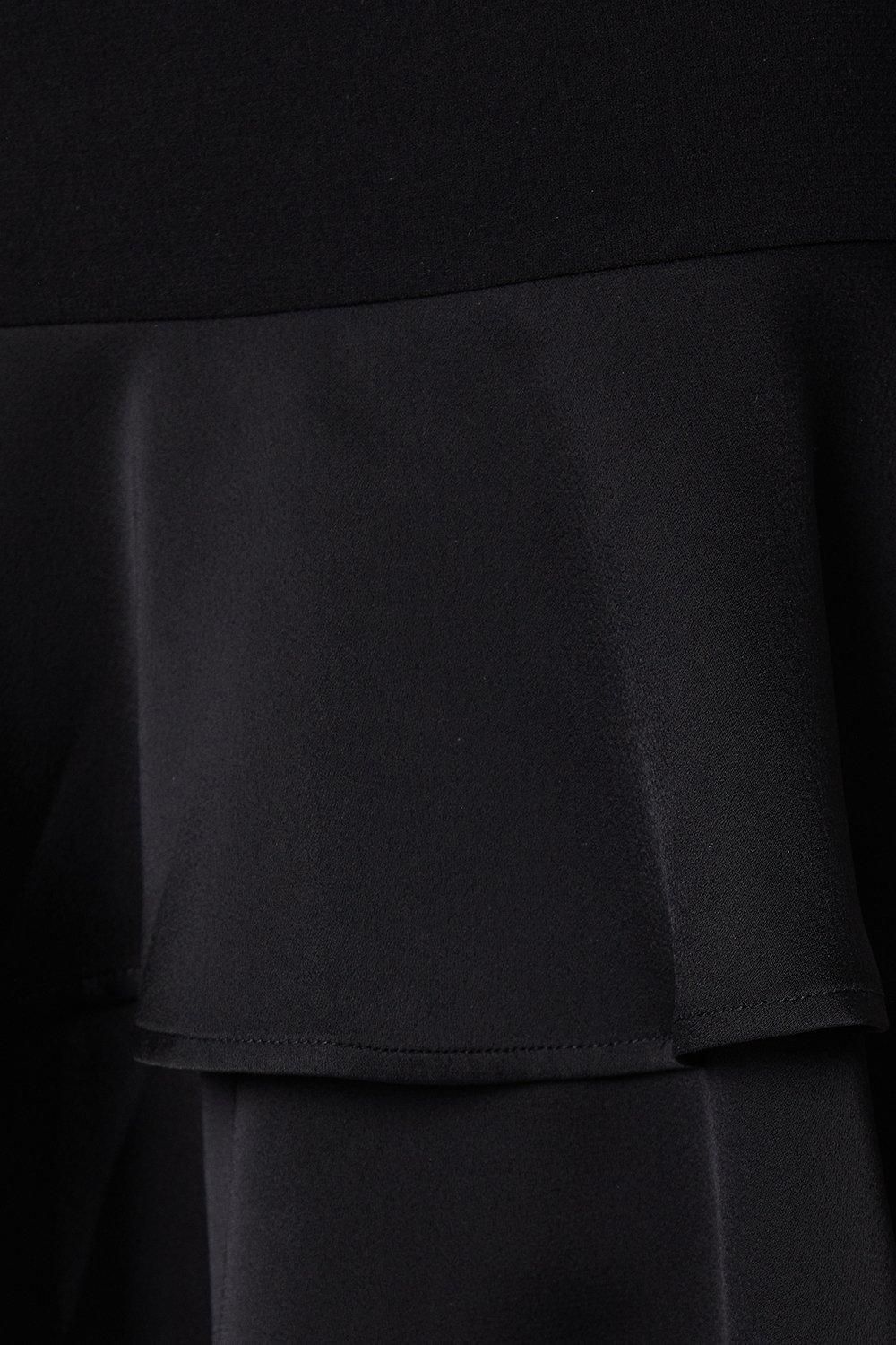 Coast Satin Back Crepe Dress With Peplum Black image 5