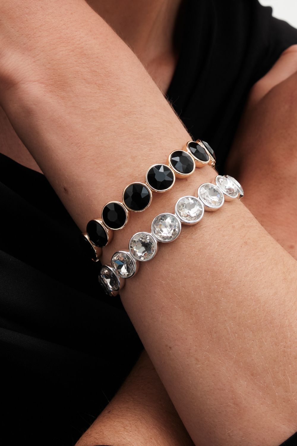 Jon Richard Silver Plated Statement Crystal Stretch Bracelet image 3