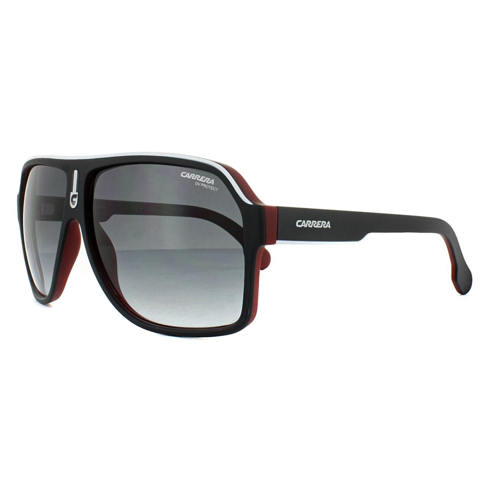 Carrera Aviator Black White Red Dark Grey Gradient Sunglasses image 2