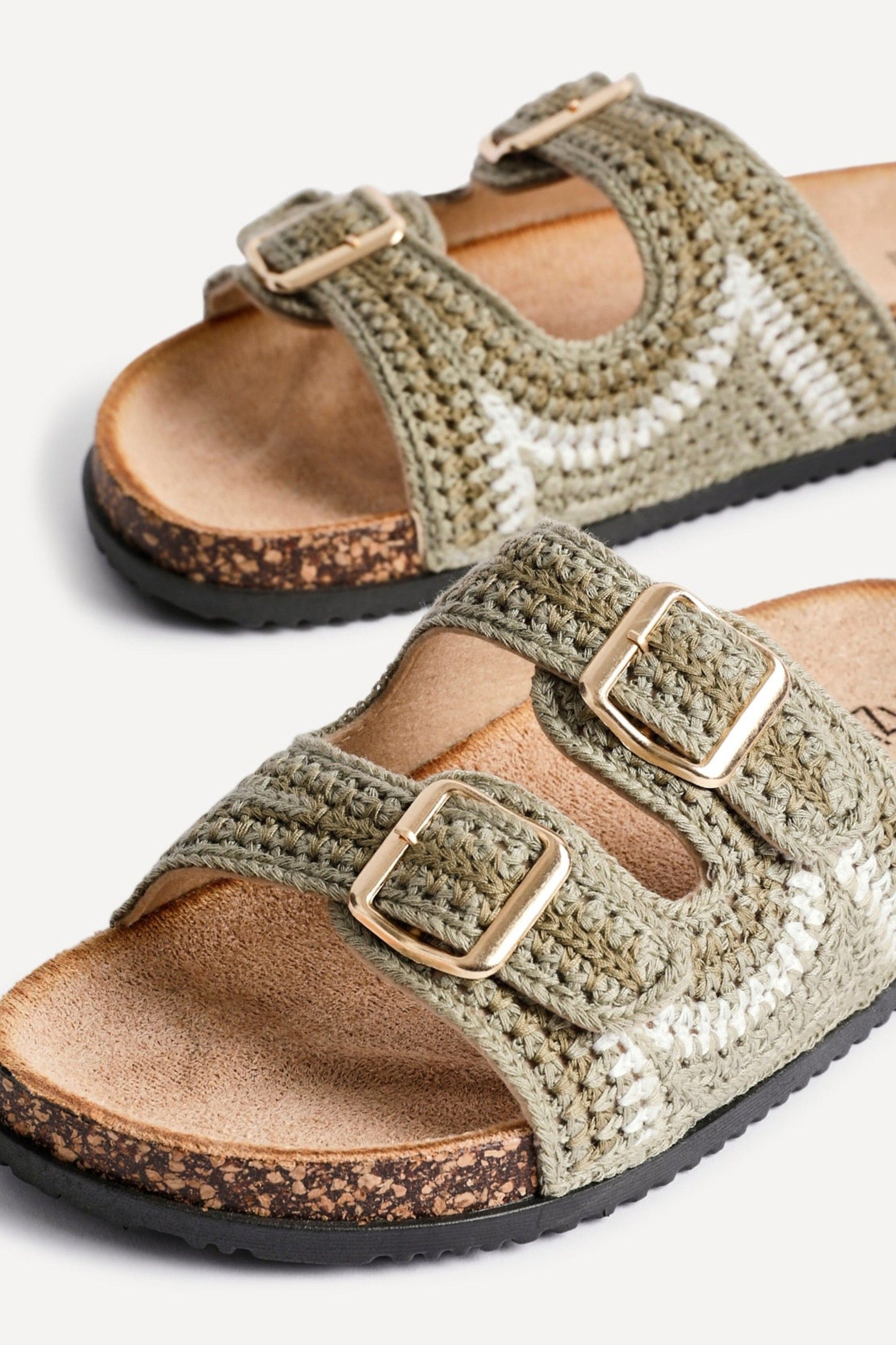 Linzi Jaylyn Khaki Double Buckle Sandals image 4