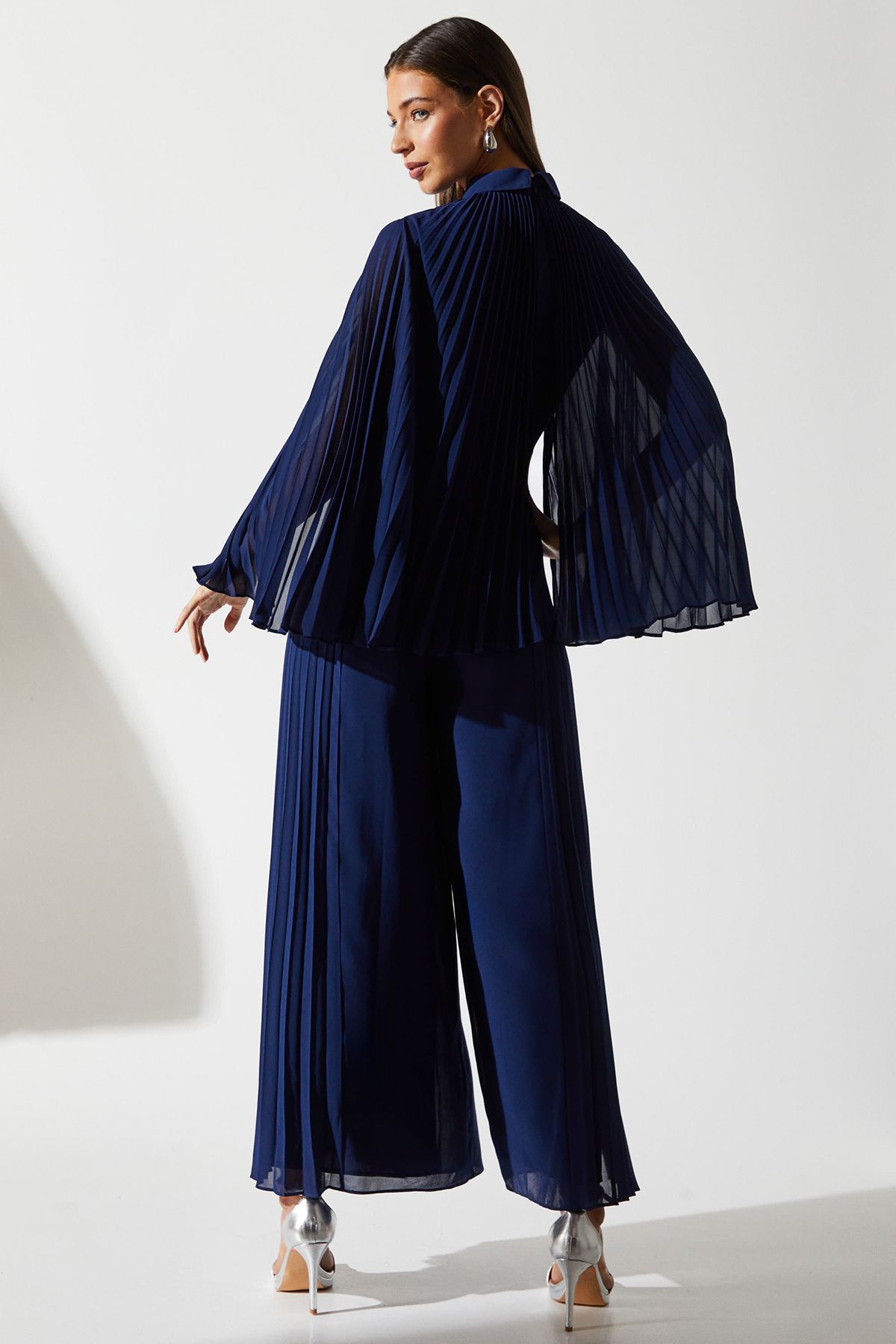 Coast Pleat Wide Leg Jumpsuit Navy image 3