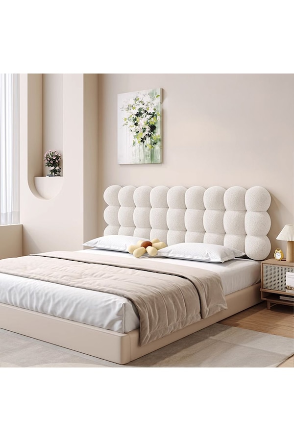 Living and Home Textured Bubble Design Plush Headboard Bolster Pillow