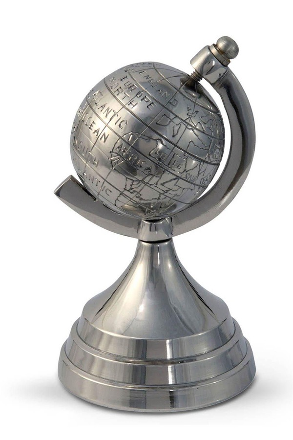 Homescapes Decorative Aluminium World Globe Ornament