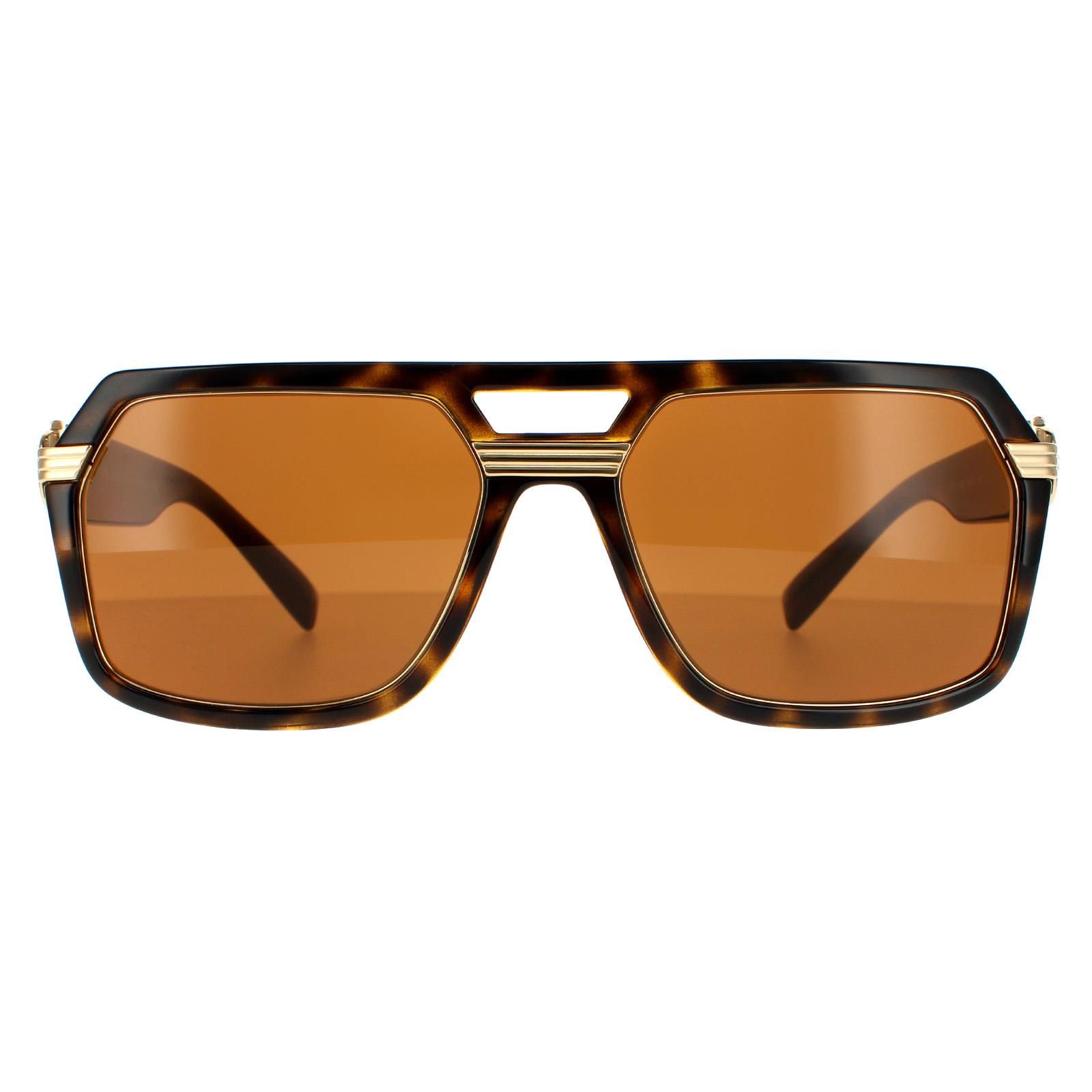 Versace Square Havana Dark Brown Sunglasses image 1