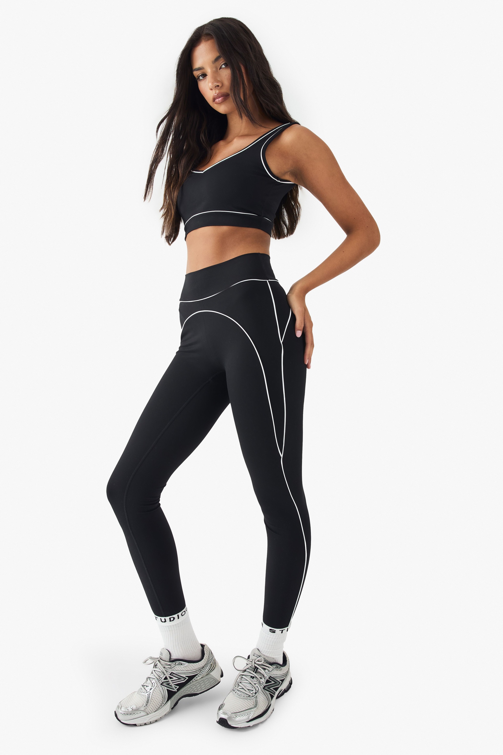 DSGN Studio DSGN Studio Ultra Sculpt Contrast Piping Sports Legging Black