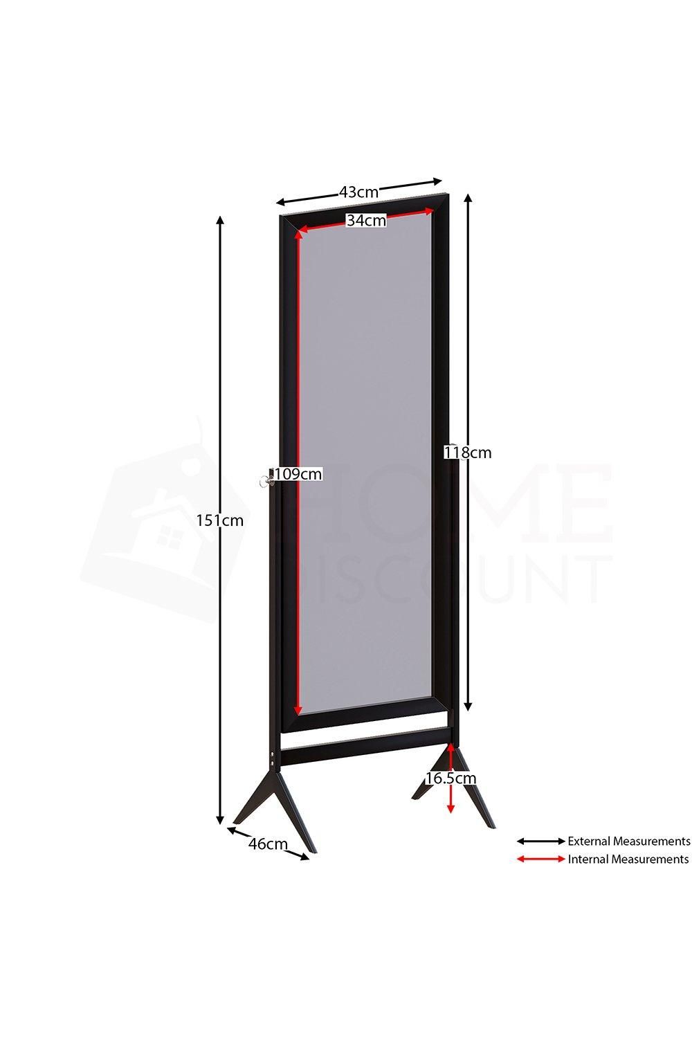 Home Discount Vida Designs Nishano Rectangle Cheval Mirror Full Length Rotating Frame image 2