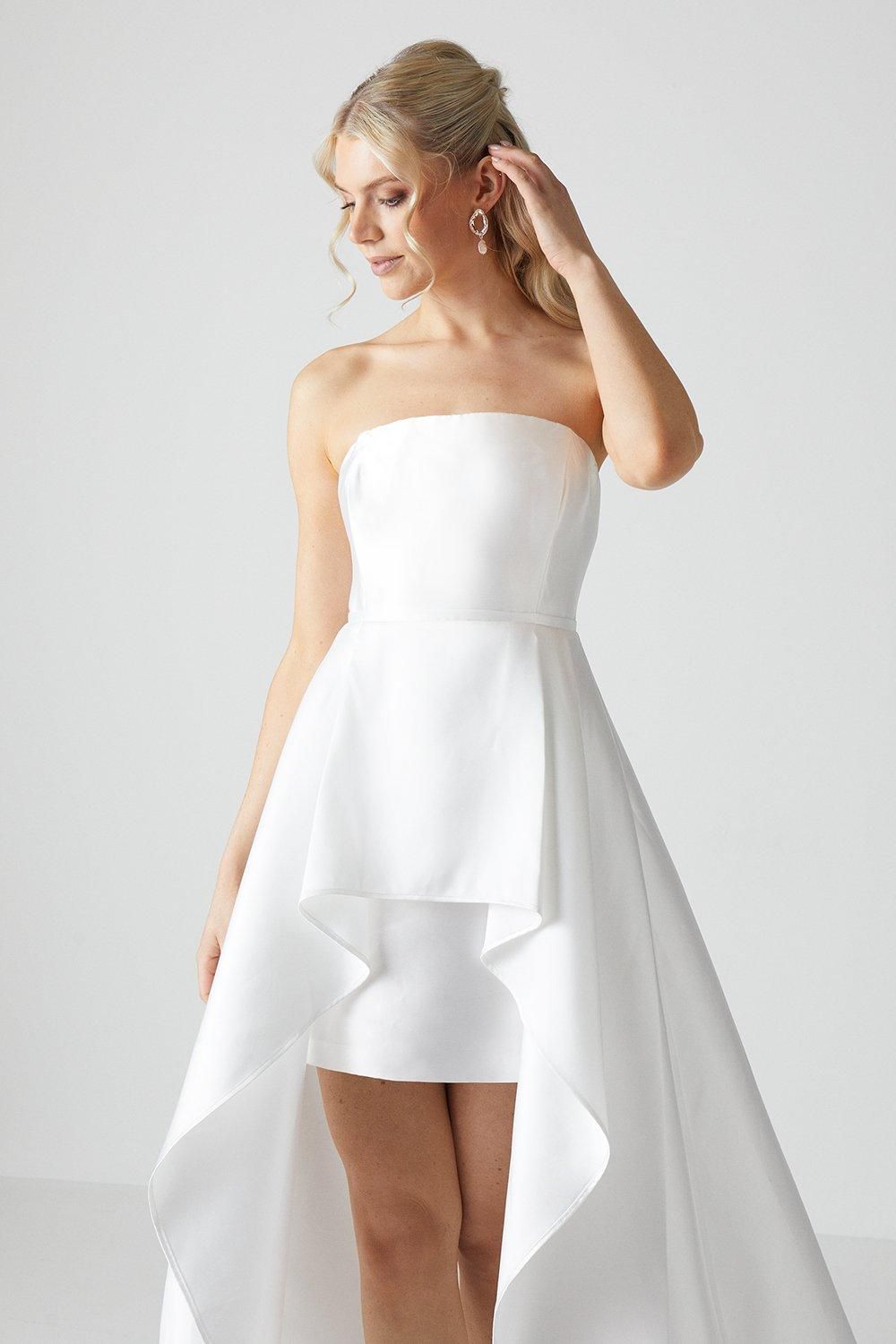 Coast Bandeau Twill Mini With Full Overskirt Wedding Dress Ivory image 3