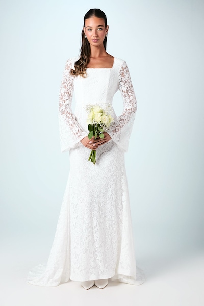Coast Lace Flare Sleeve Wedding Dress Ivory