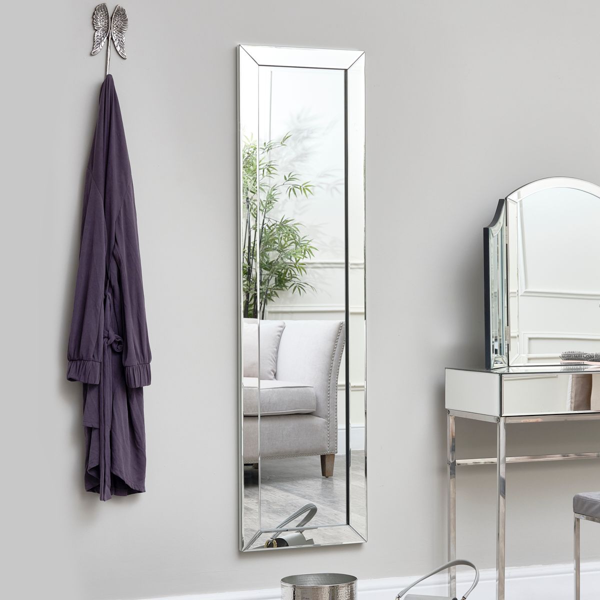 Melody Maison Full Length Bevelled Mirrored Wall Mirror 37cm X 140cm image 5
