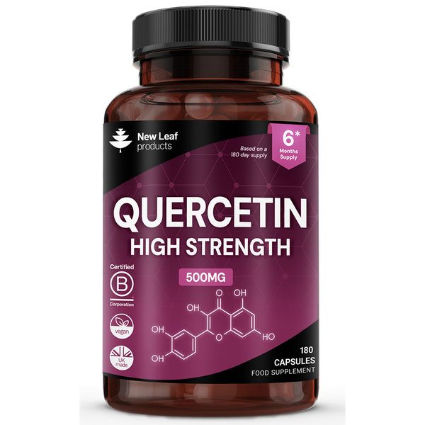 New leaf health Quercetin 500mg High Strength Antioxidant Supplements (6 Months Supply) 180 Vegan Pure Quercetin Capsules Easy to Swallow image 1