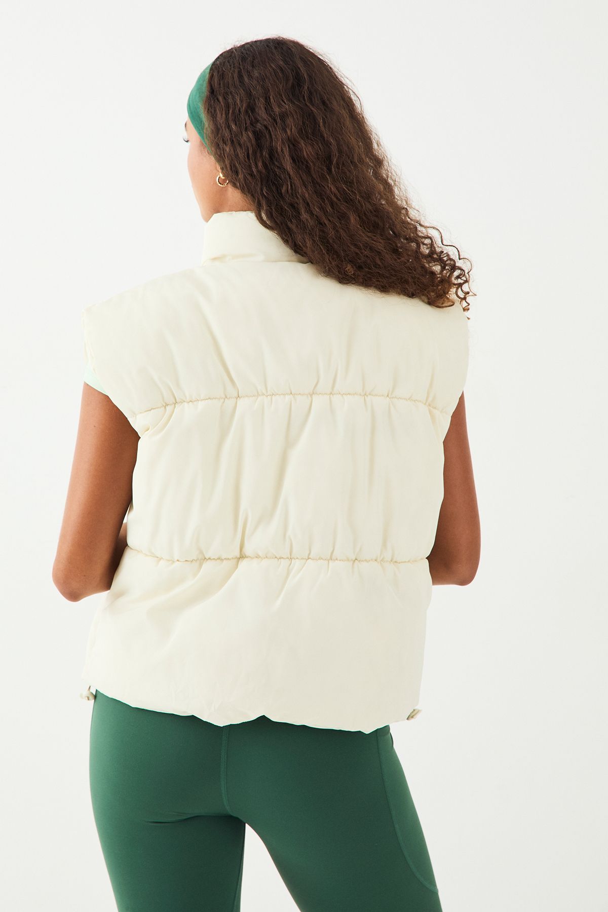 DSGN Studio DSGN Studio Sport Zip Through Puffer Gilet Cream image 2