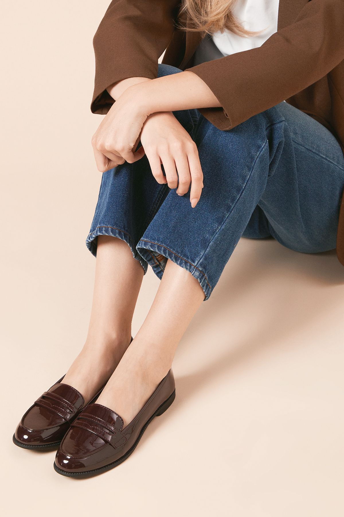 Dorothy Perkins Lara Penny Loafers Oxblood image 1