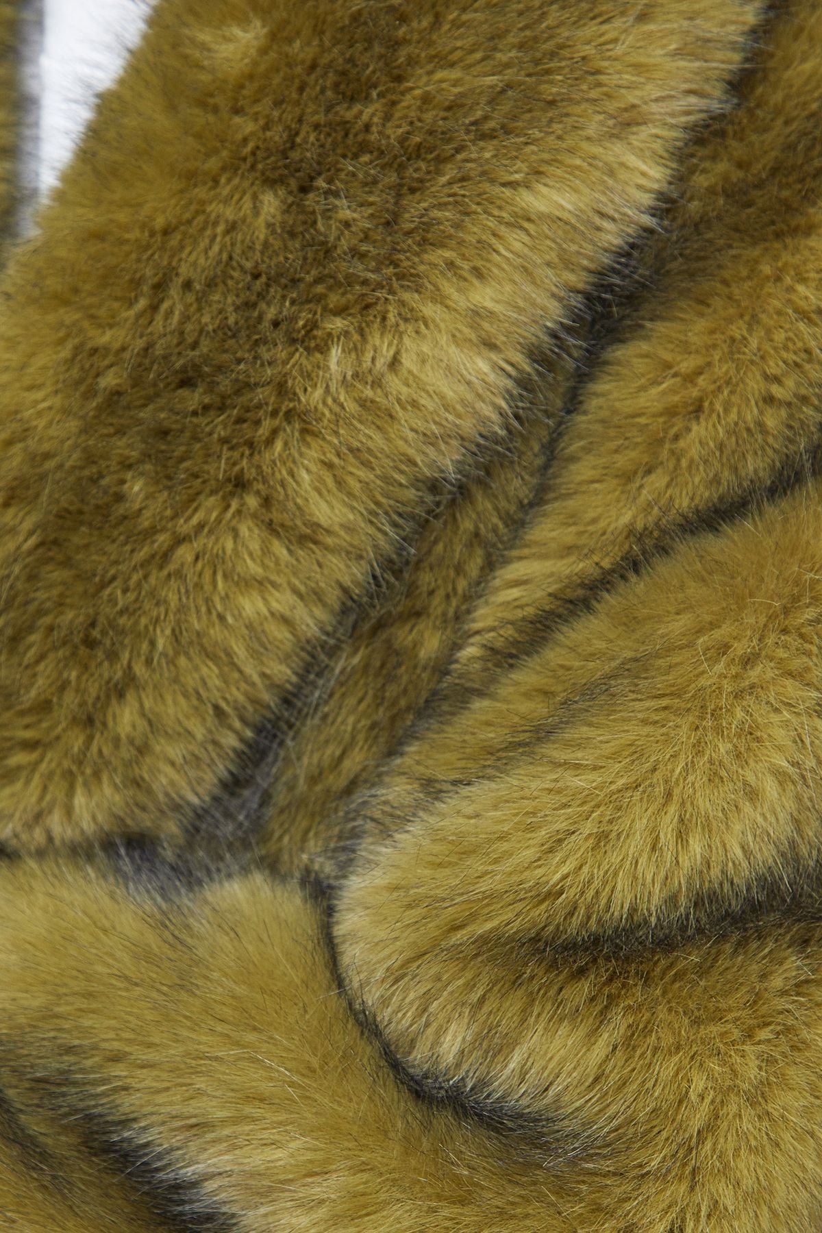 Warehouse Two Tone Luxe Faux Fur Coat Green image 5
