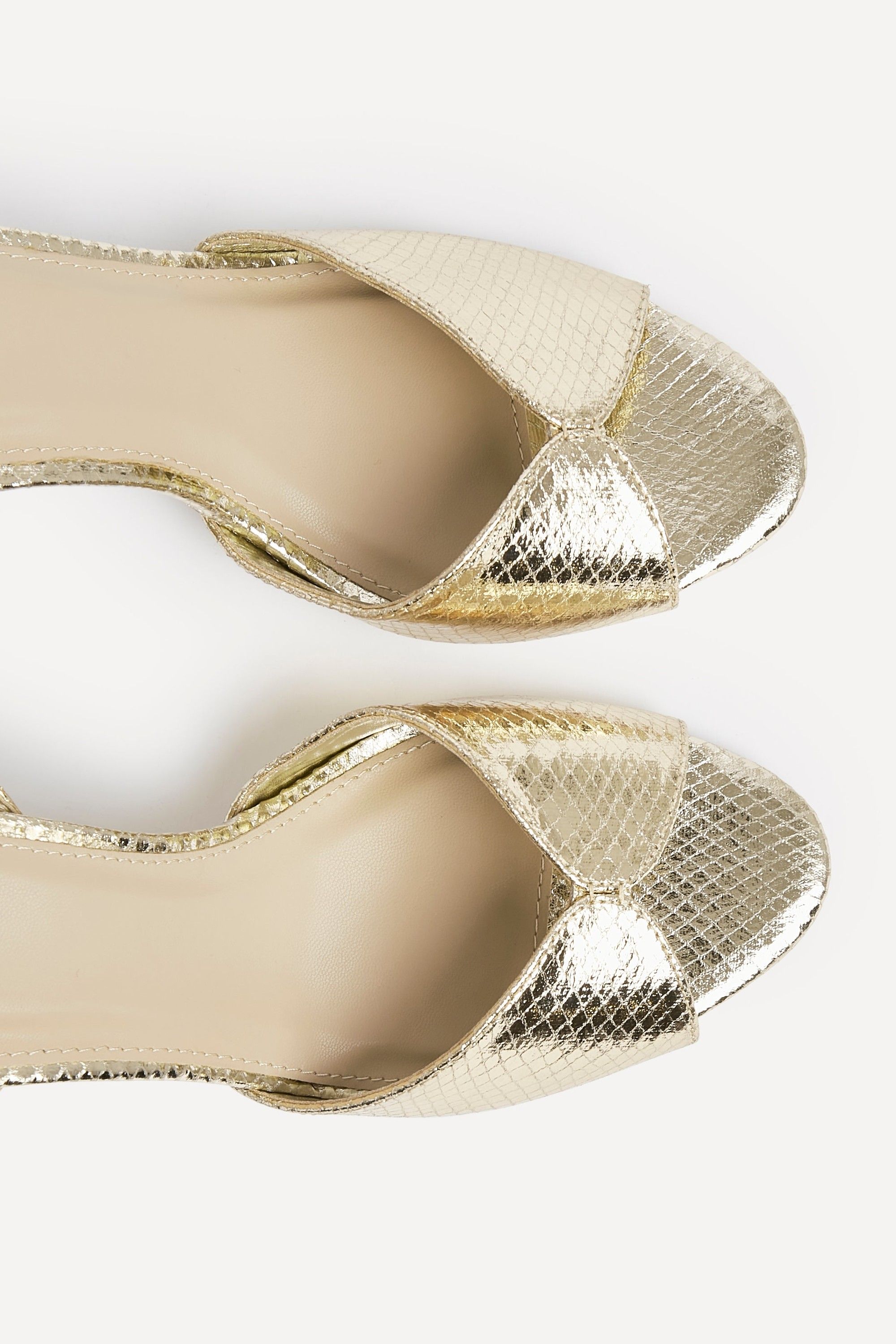 Linzi Parlour Gold Faux Leather Peep Toe Stiletto Heel image 5