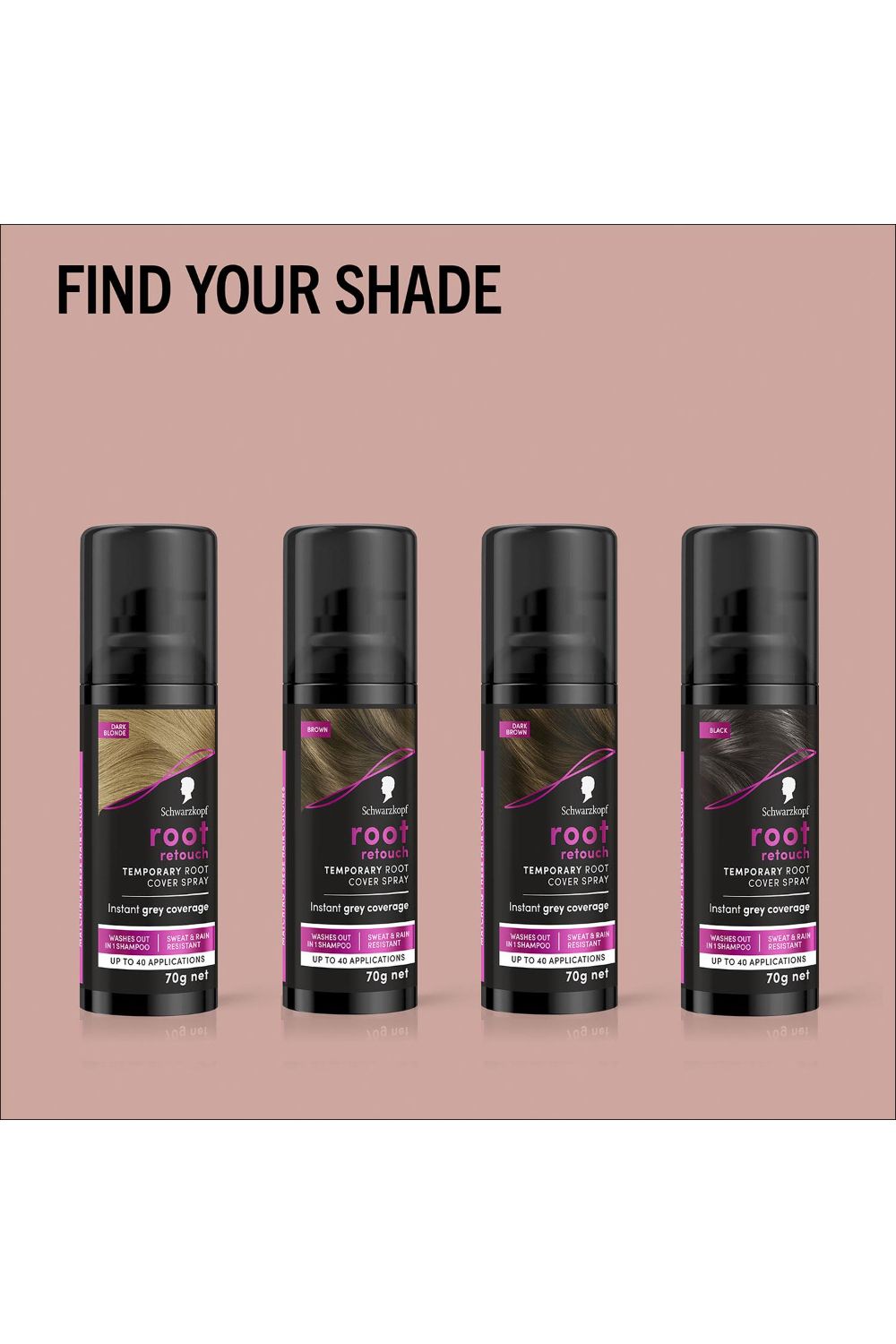 Schwarzkopf Root Retouch 'Root Cover Spray' Dark Brown 70g 3 Pack image 5