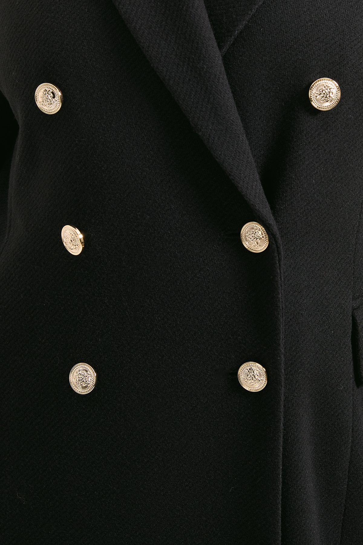 Dorothy Perkins Midi Length Fitted Military Coat Black image 5