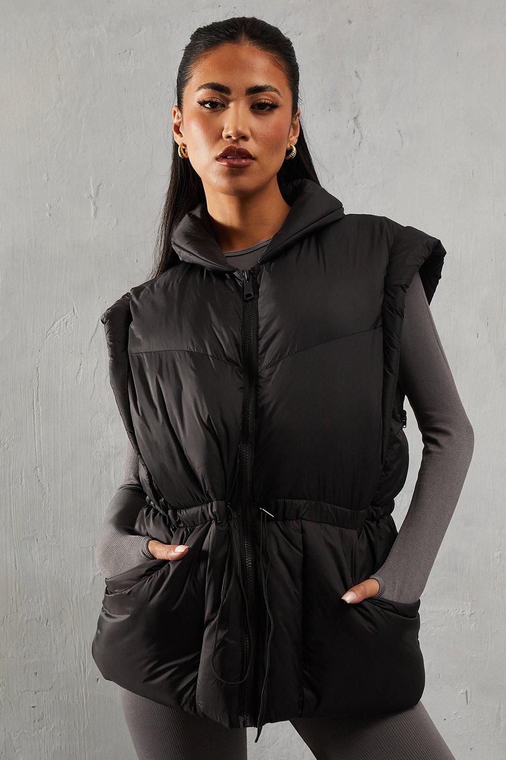 MissPap Detachable Sleeve Two In One Puffer Coat Black image 4