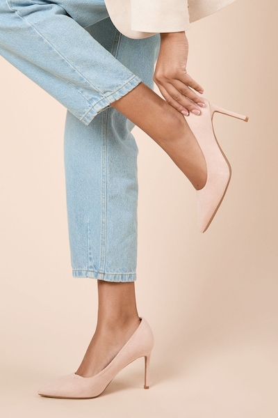 Dorothy Perkins Wide Fit Dash Pointed High Stiletto Heel Court Shoes Blush