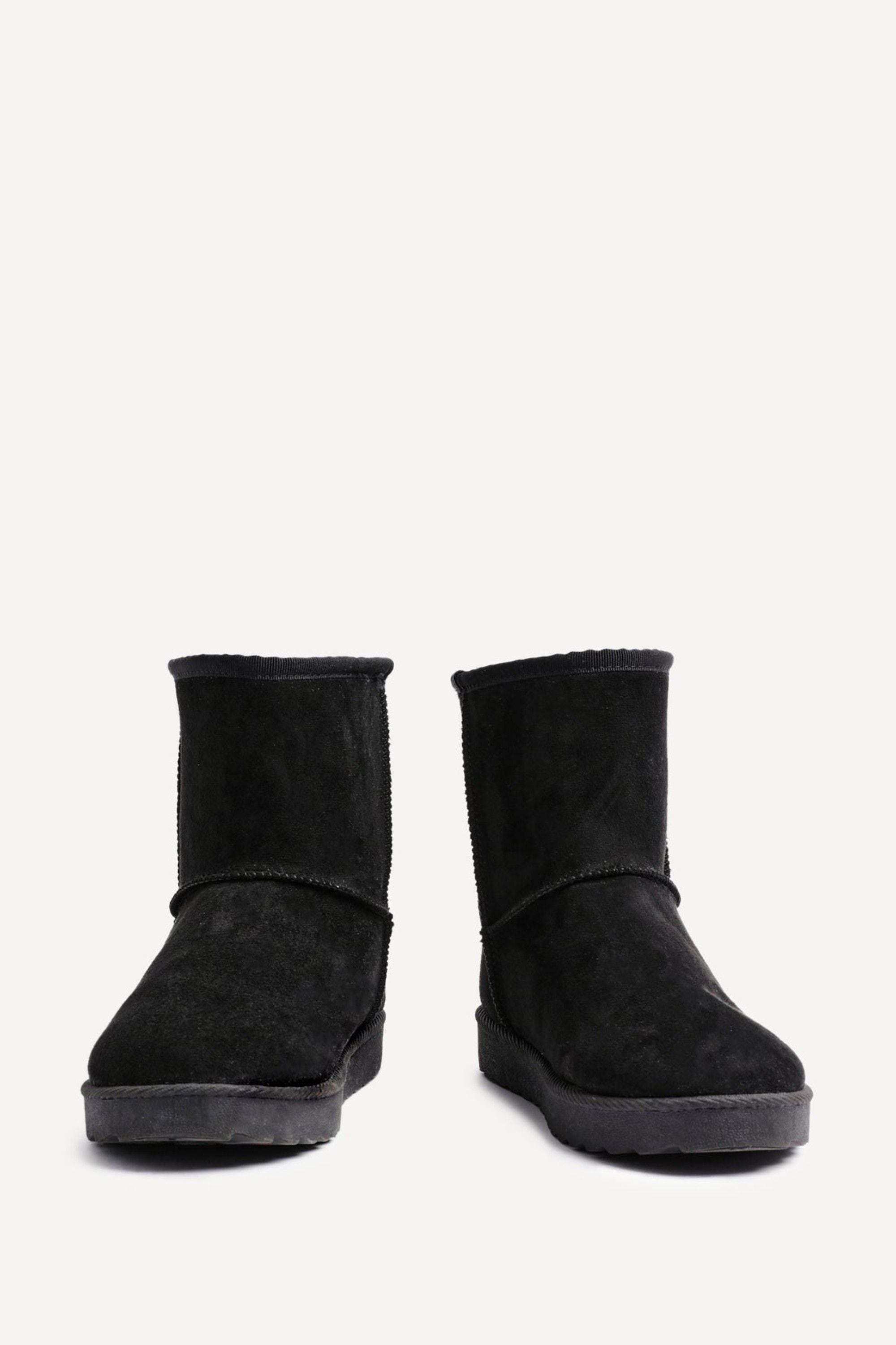 Linzi Addy Black Faux Suede Faux Fur Lined Ankle Boot image 3