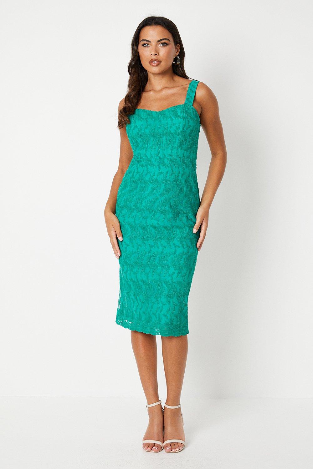 Coast Lace Pencil Midi Dress Green image 1