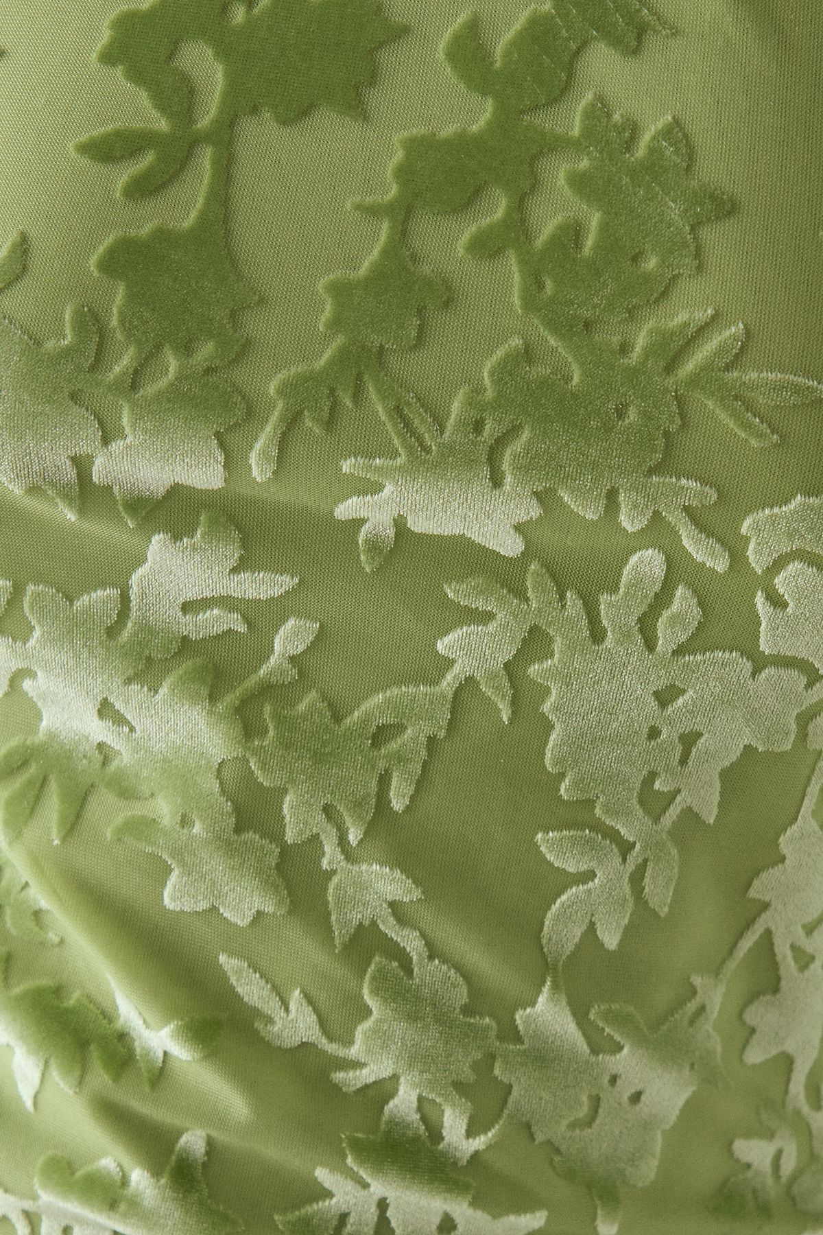 Warehouse Devore One Shoulder Fringe Cami Top Apple Green image 5