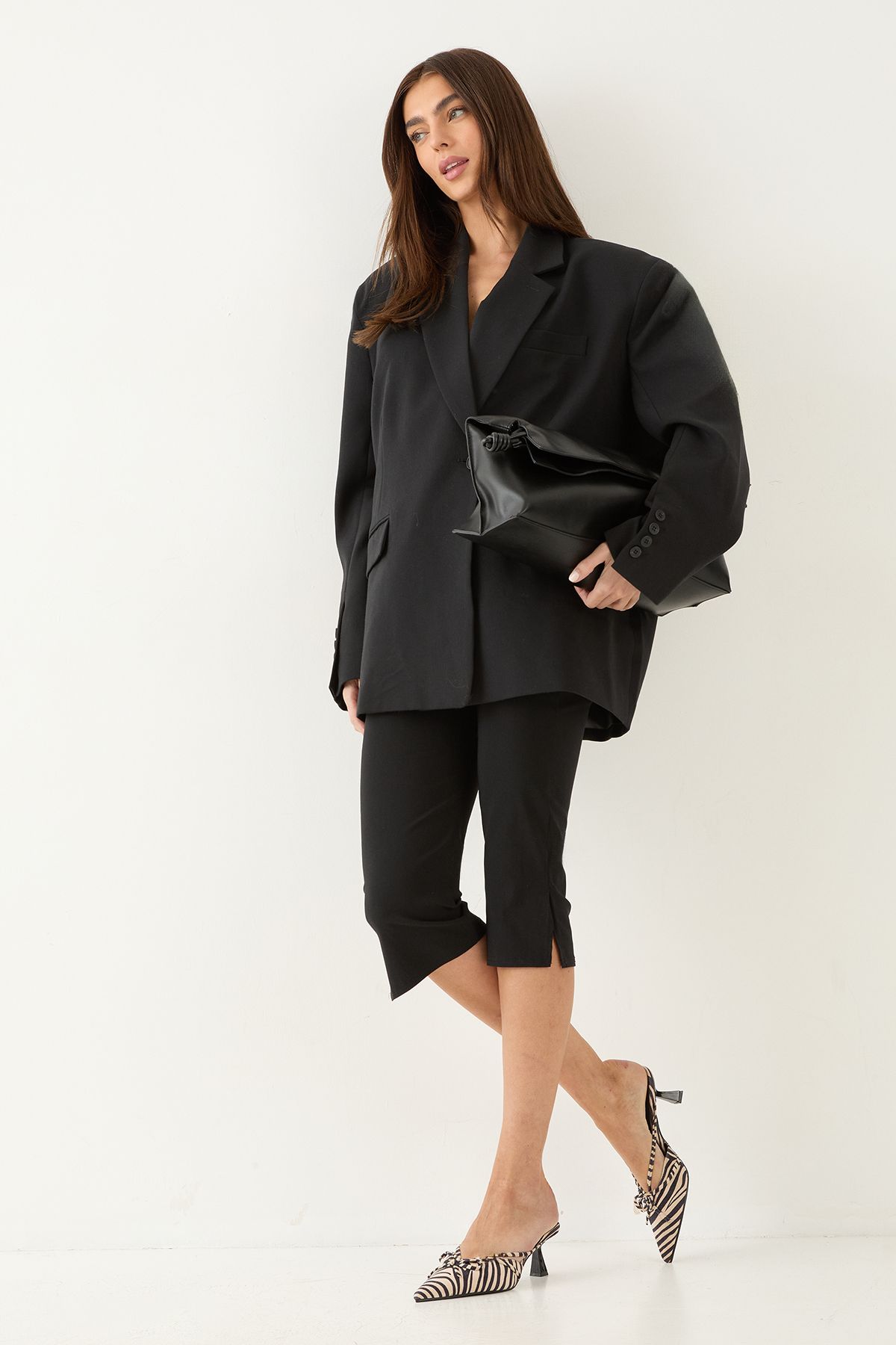 MissPap Faux Suede Zebra Print Pointed Kitten Heel Mules Zebra image 2