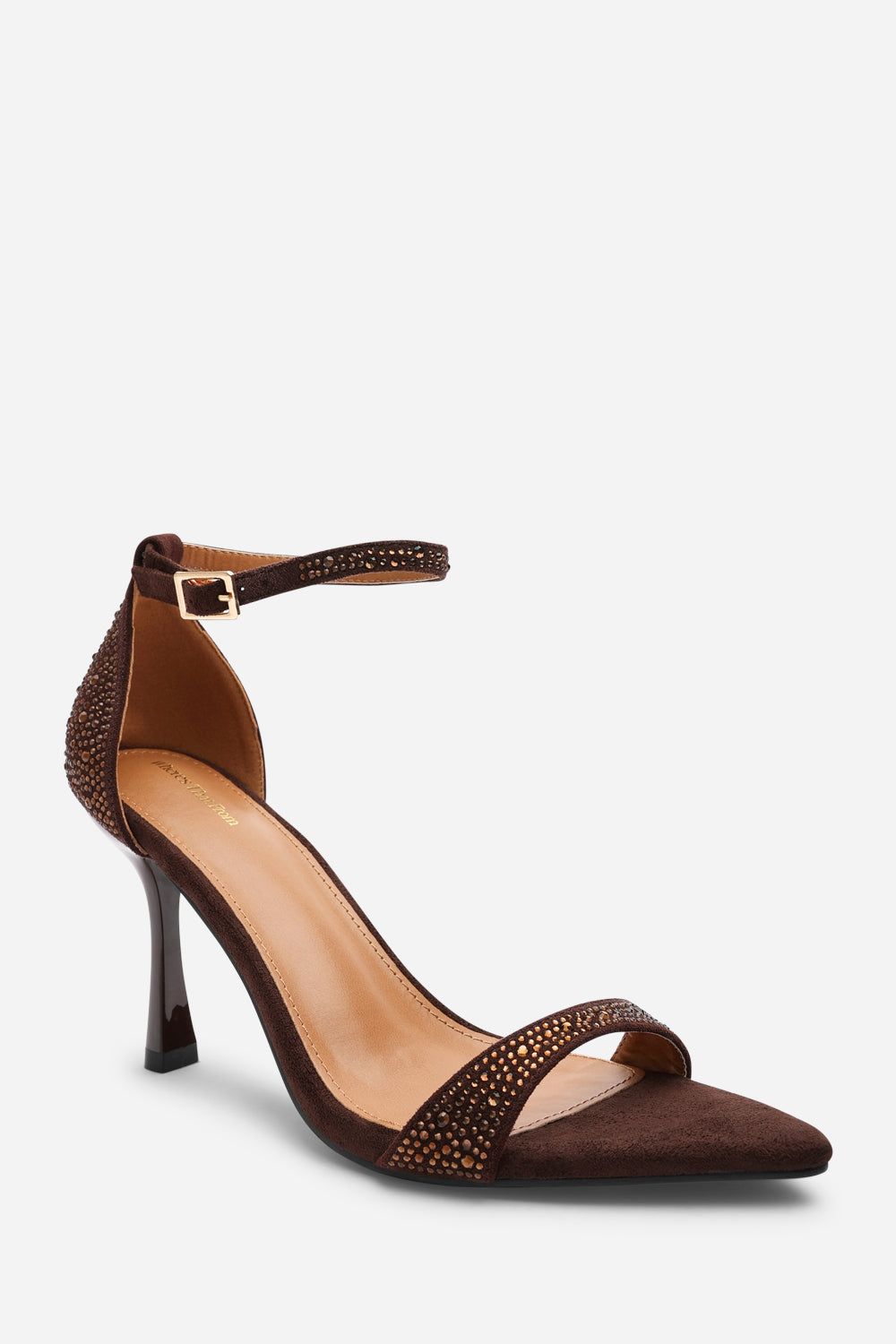 Where's That From 'Indira' Suede Sparkling Heeled Sandals With Buckled Ankle Strap image 3