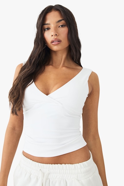 DSGN Studio DSGN Studio Ultra Sculpt Wrap Front Padded Vest Top White