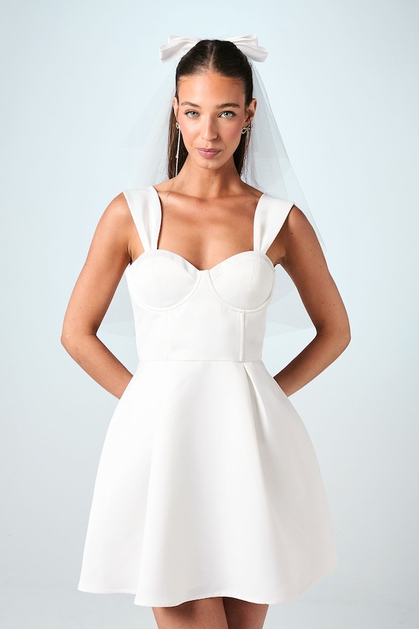 Coast Sweetheart Fit and Flare Mini Wedding Dress Ivory