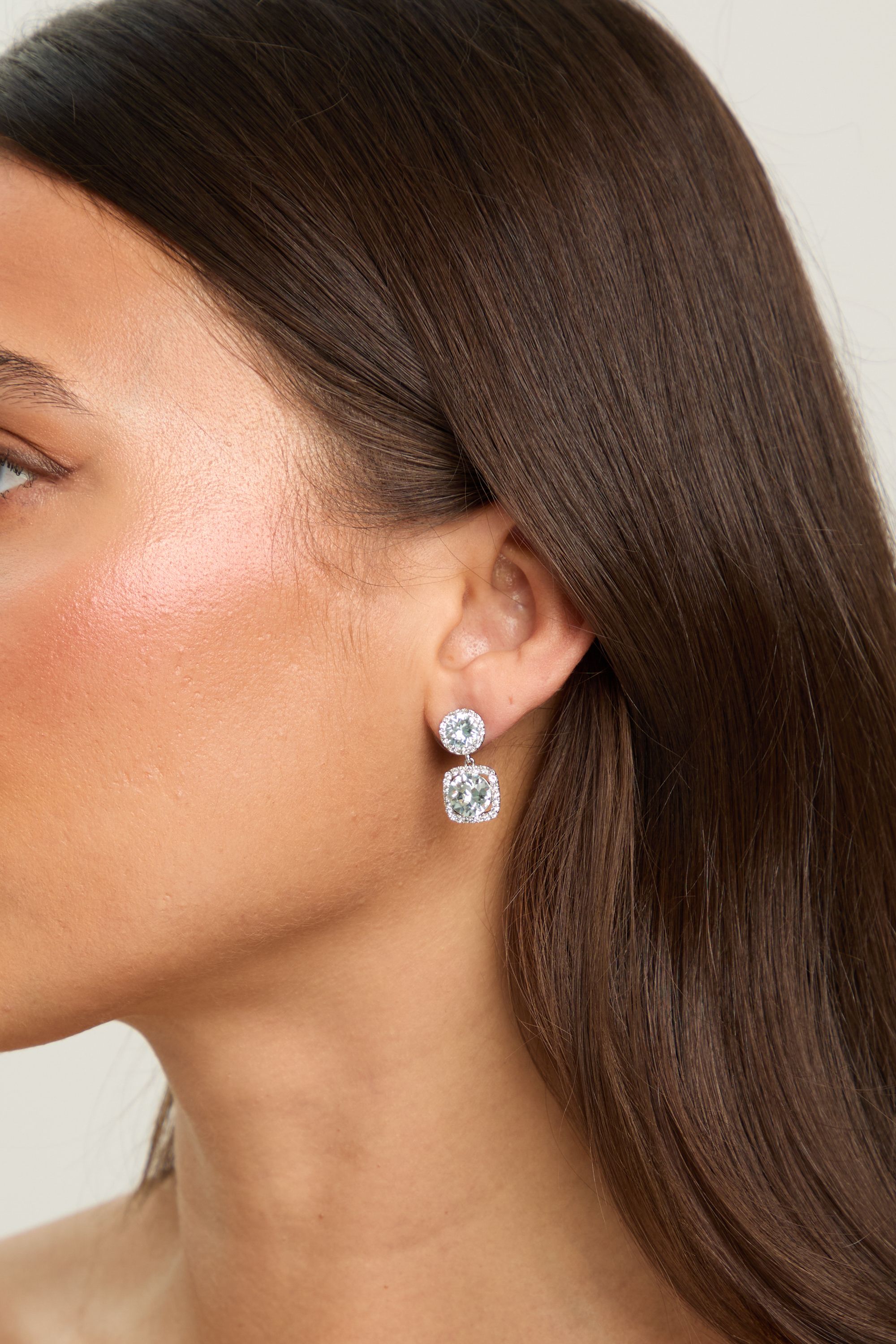 Jon Richard Aqua Stone Drop Earrings image 2