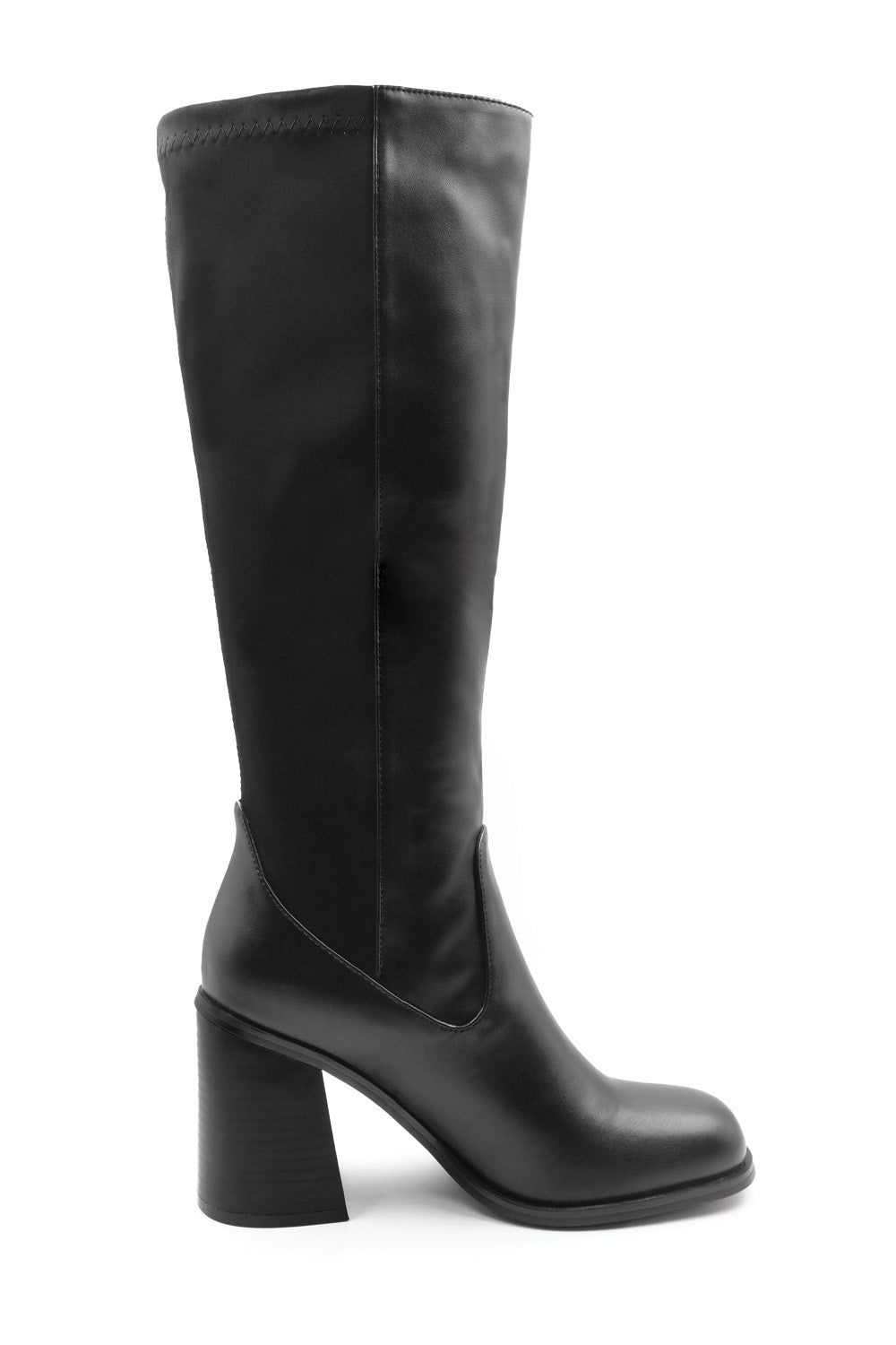 Where's That From 'Zhuri' Mid Block Heel Knee High Boots With Stretch And Side Zip image 2