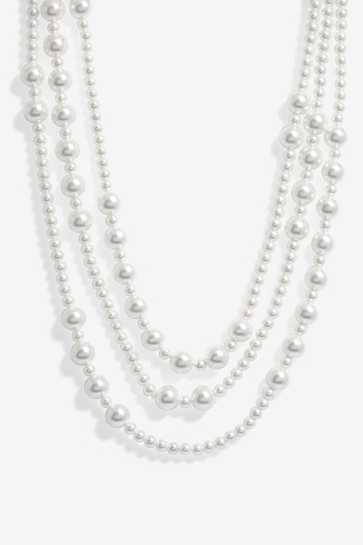 Mood Gold Cream Pearl Multirow Necklace