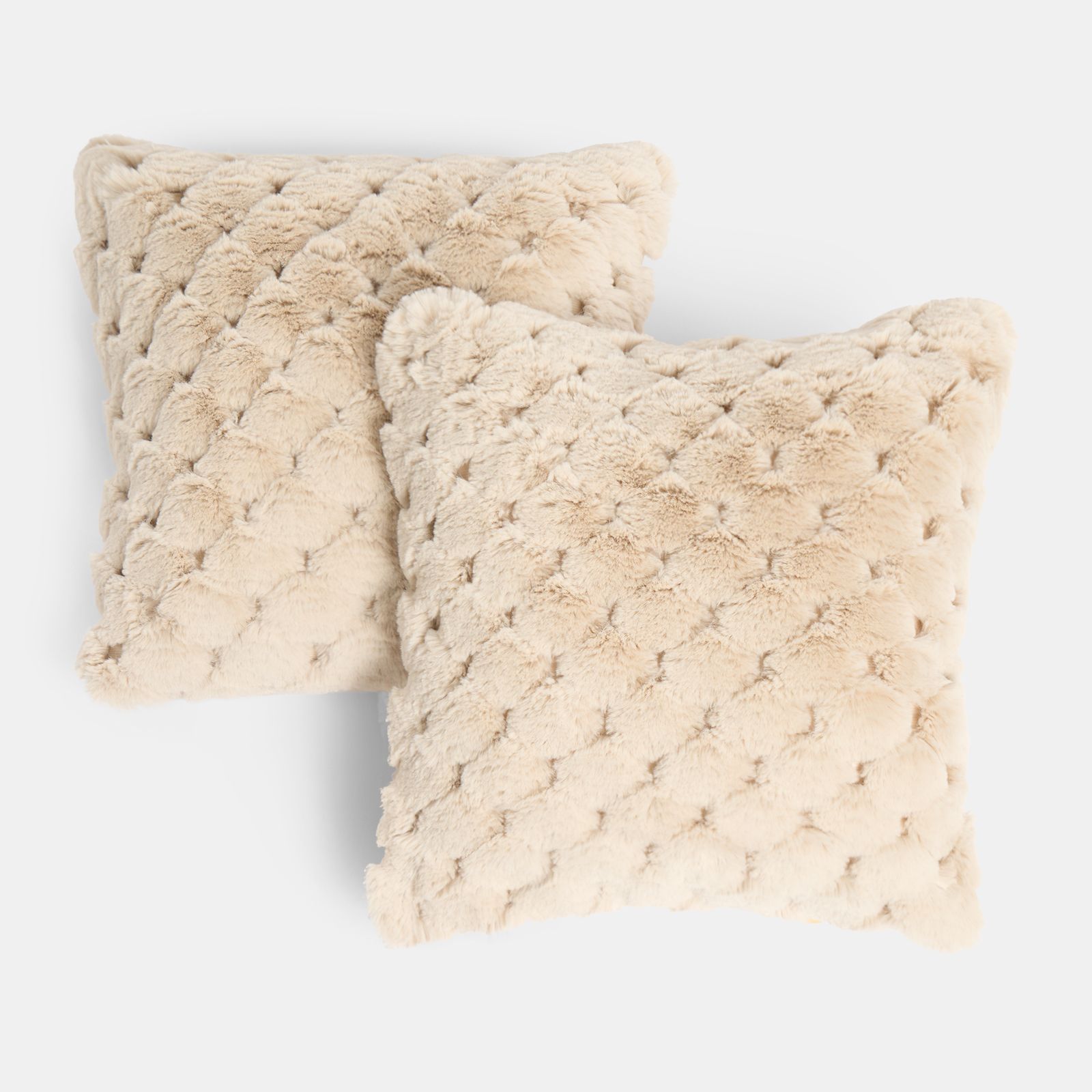 OHS 2 Pack Soft Jumbo Waffle Fur Decorative Square Cushion Covers image 2