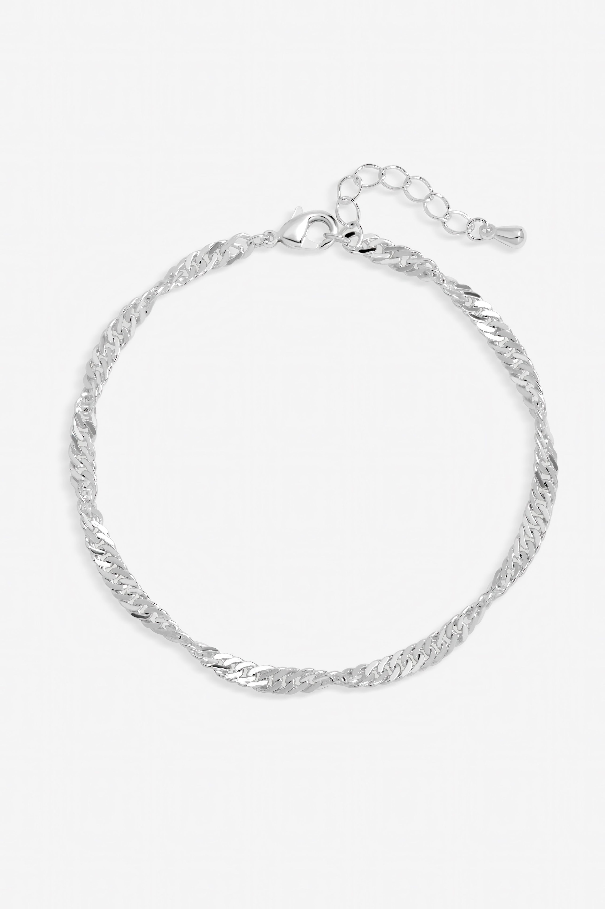 Inicio Sterling Silver Plated Twist Chain Bracelet - Gift Pouch