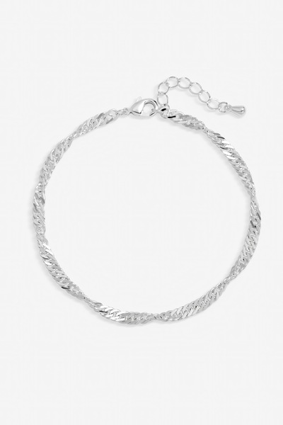 Inicio Sterling Silver Plated Twist Chain Bracelet - Gift Pouch