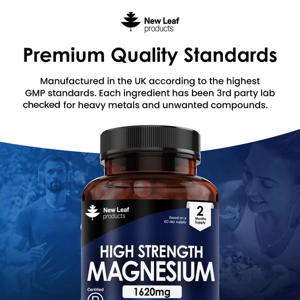New leaf health Magnesium Citrate 1620mg 120 High Strength & High Absorption Capsules, Bones Muscle & Sleep Support image 5