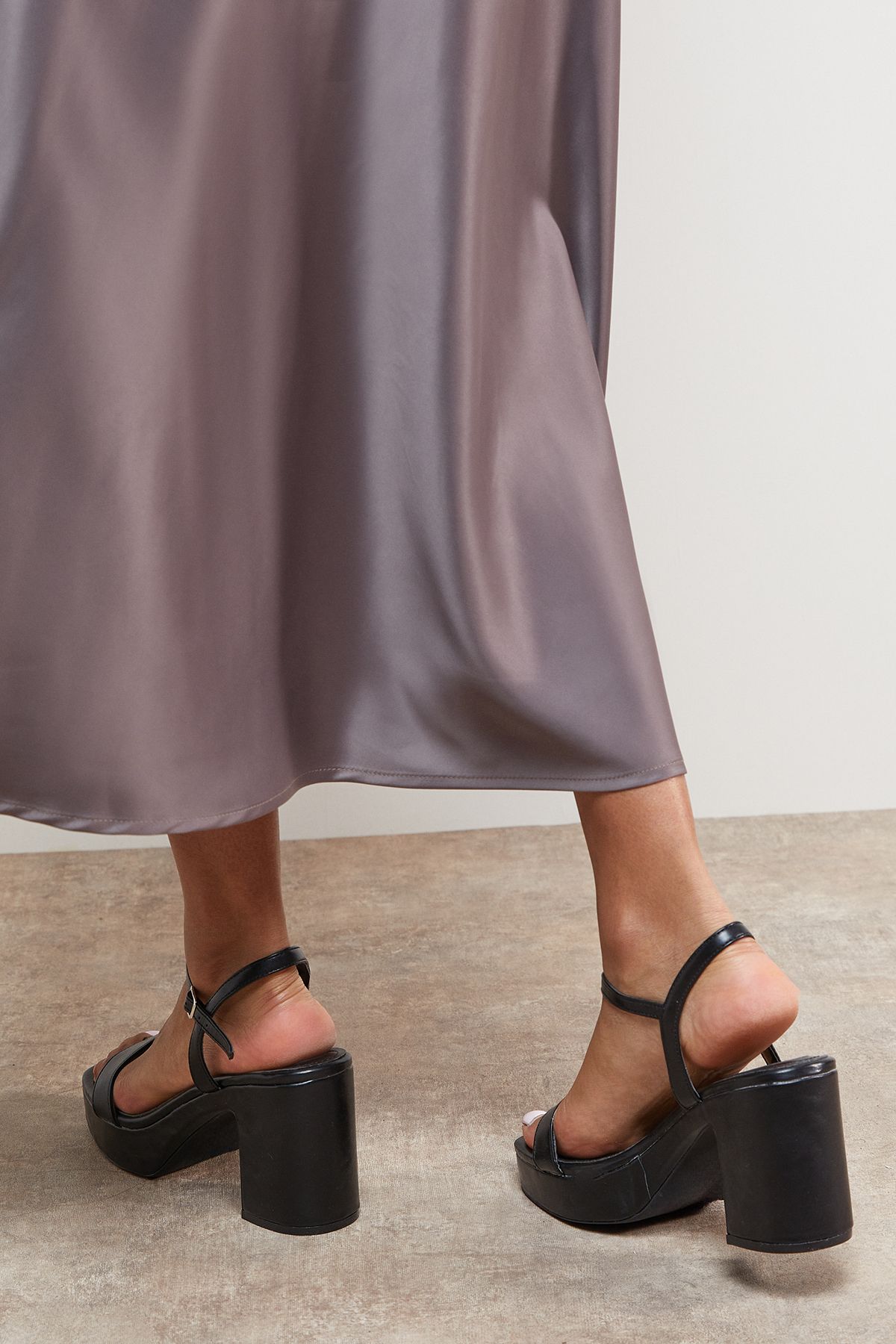 Oasis Maddie Platform High Block Heeled Sandals Black image 3