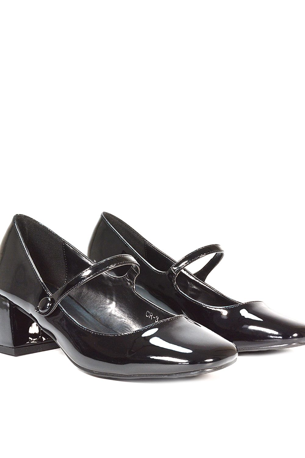 XY London 'Leneka' Low Block Heel Slip On Court Shoes With Front Strap image 6