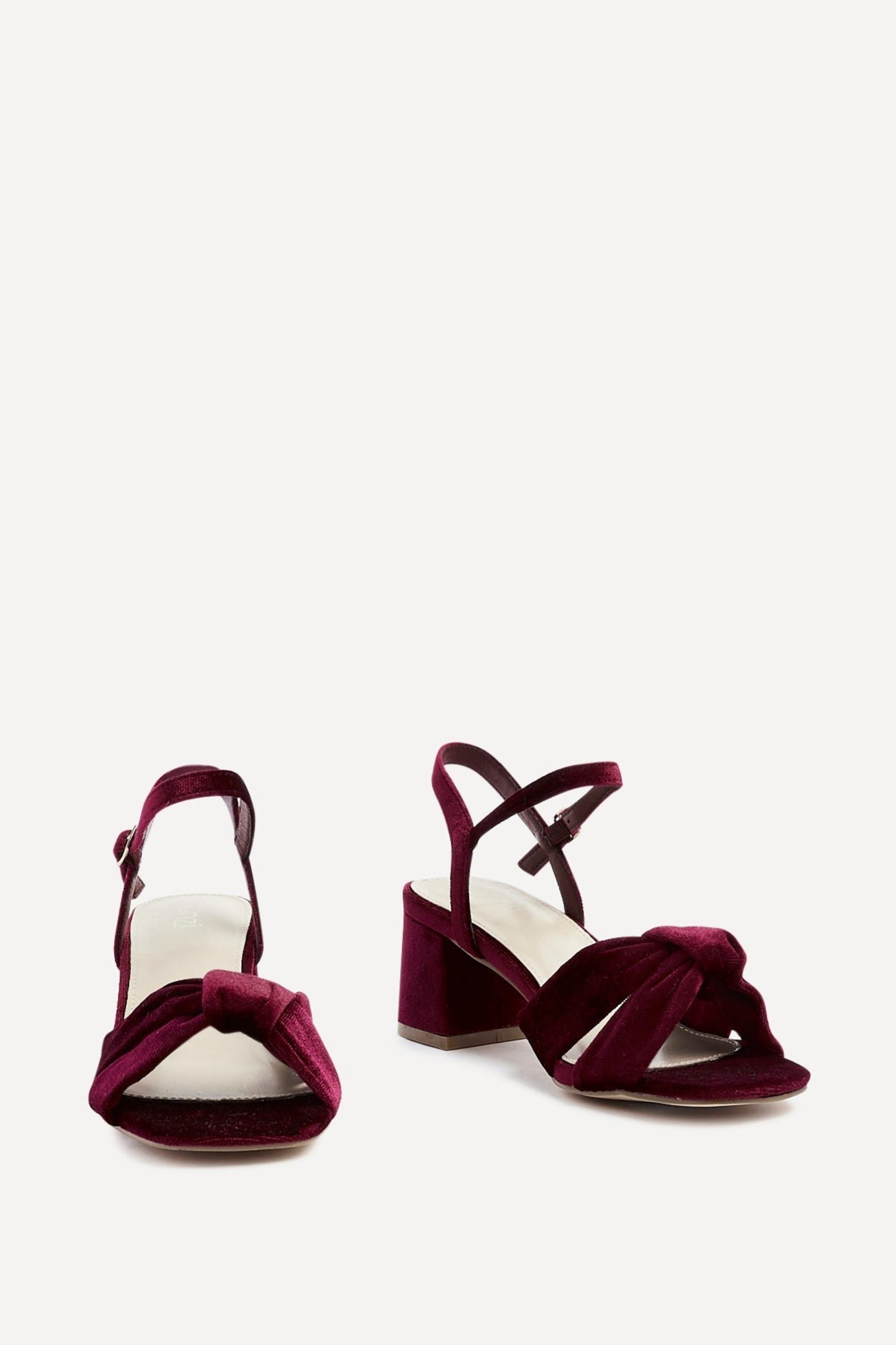 Linzi Charlotte Burgundy Velvet Block Heeled Sandal image 3