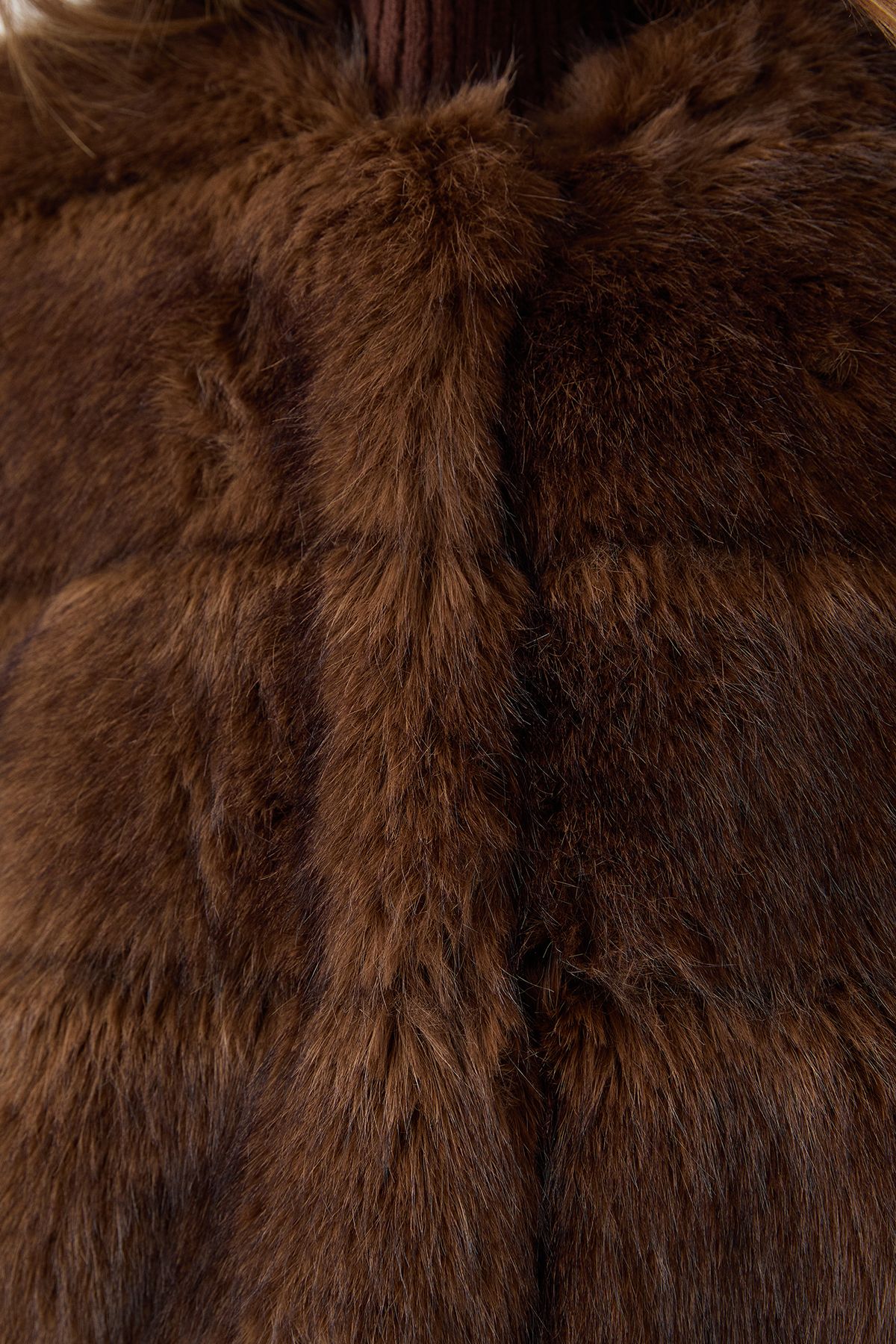 MissPap Panelled Faux Fur Coat Chocolate image 5