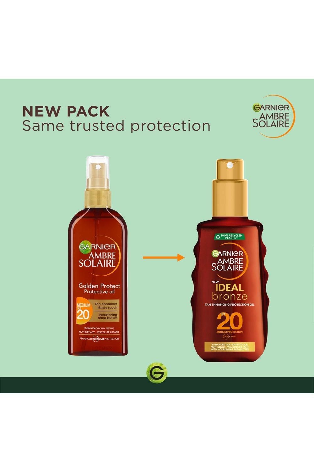 Garnier Ambre Solaire Ideal Bronze Protective Oil SPF20 Sun Cream Spray Multi image 4