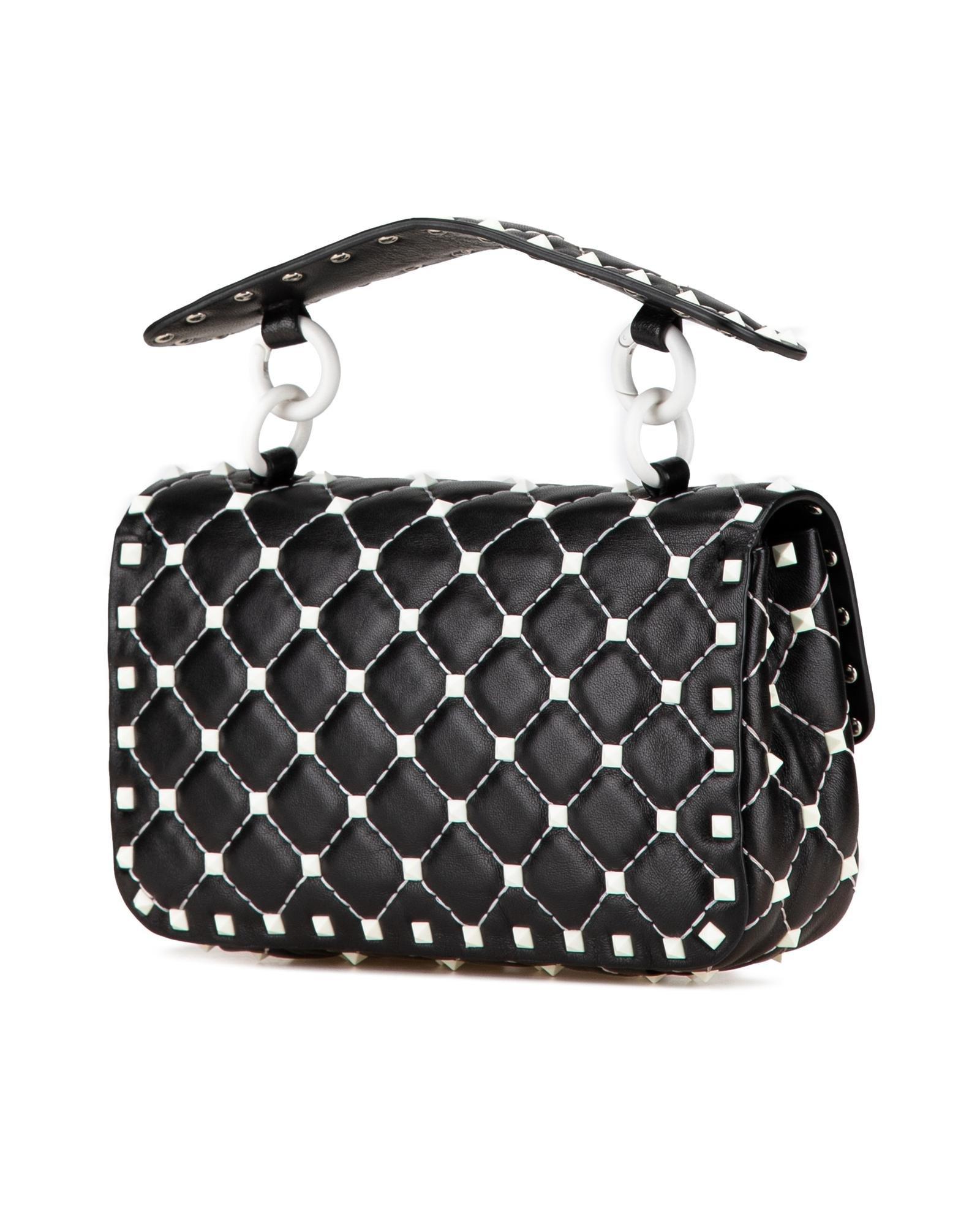 Valentino Preloved Roman Stud Mini Bag Wo - Black Satchel image 2