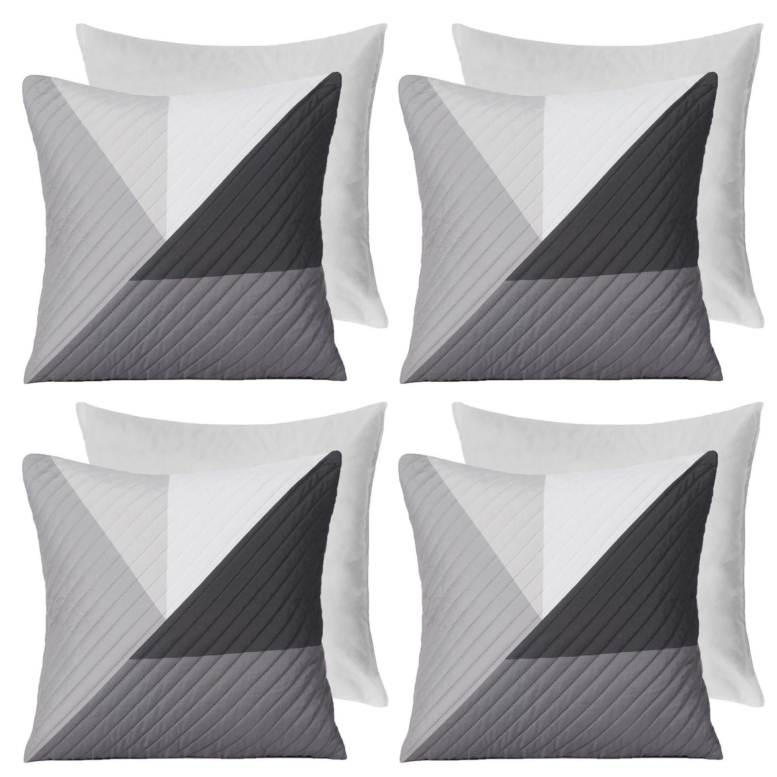 OHS 4 Pack Geometric Pinsonic Filled Cushion Covers - 45 x 45cm image 1