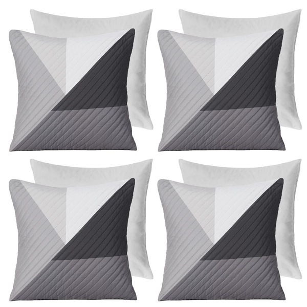 OHS 4 Pack Geometric Pinsonic Filled Cushion Covers - 45 x 45cm