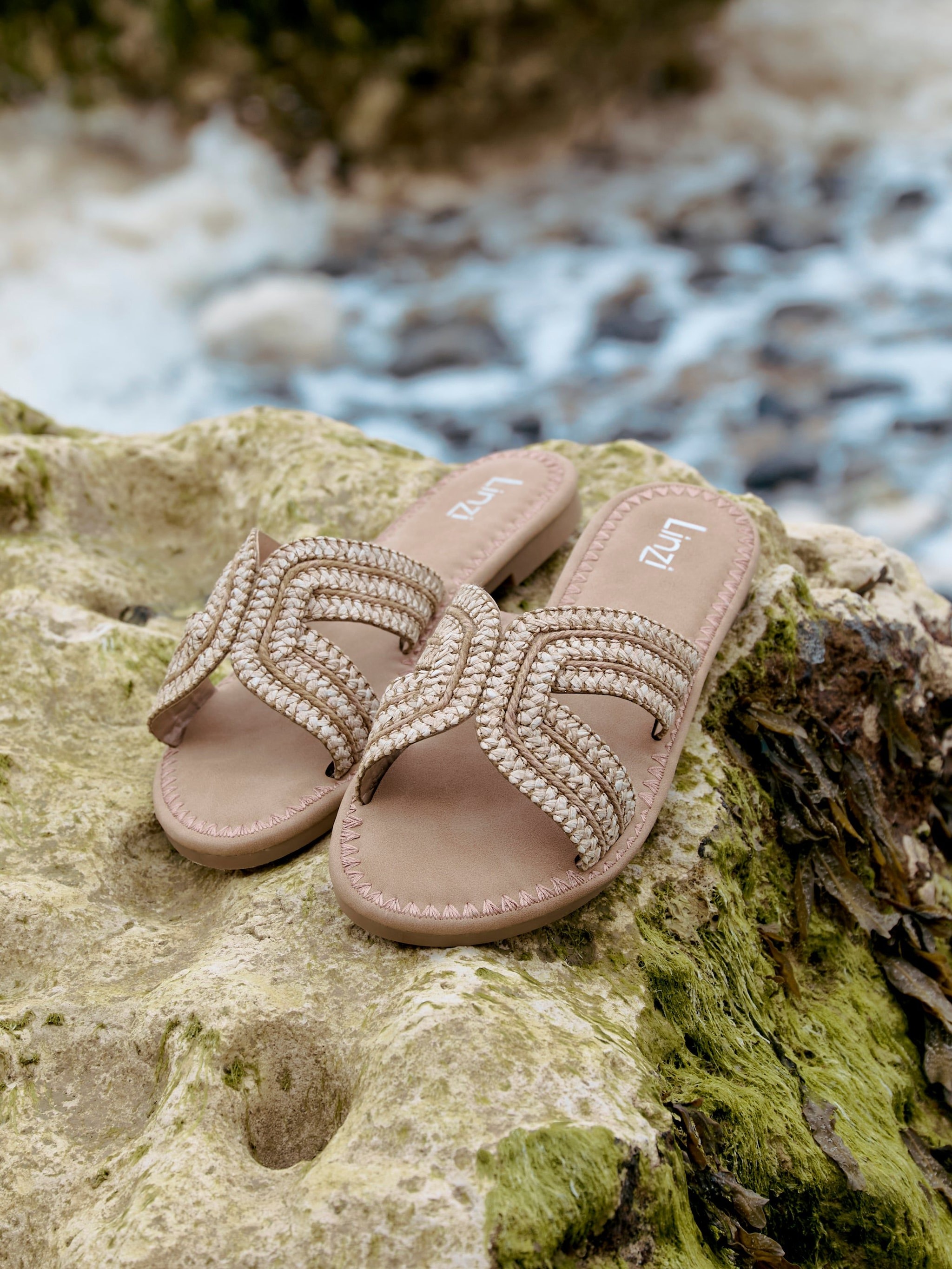 Linzi Solar Nude Flat Slider Sandals image 6