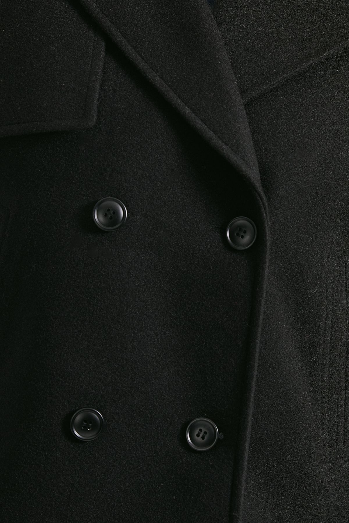 Dorothy Perkins Short Faux Wool Trench Coat Black image 5