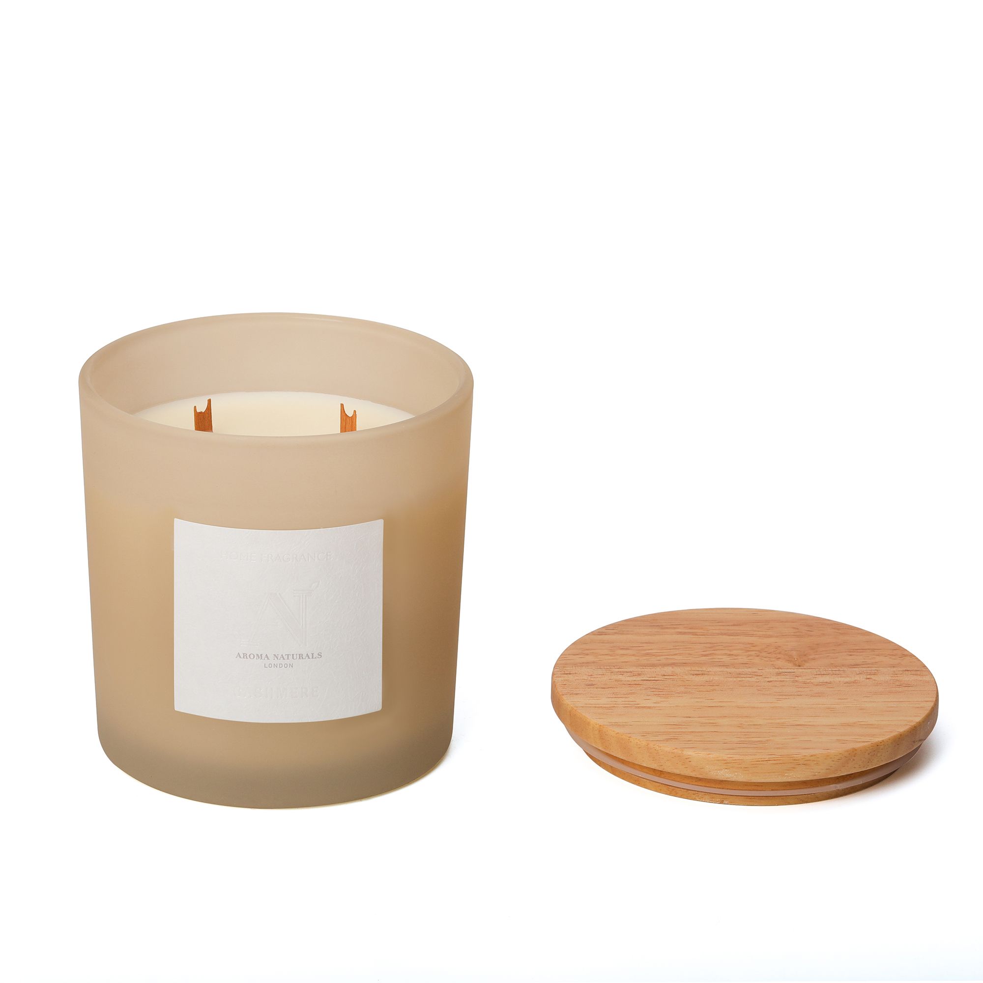 Aroma Naturals Frosted Decadence Glass Candle - Cashmere Scent image 3