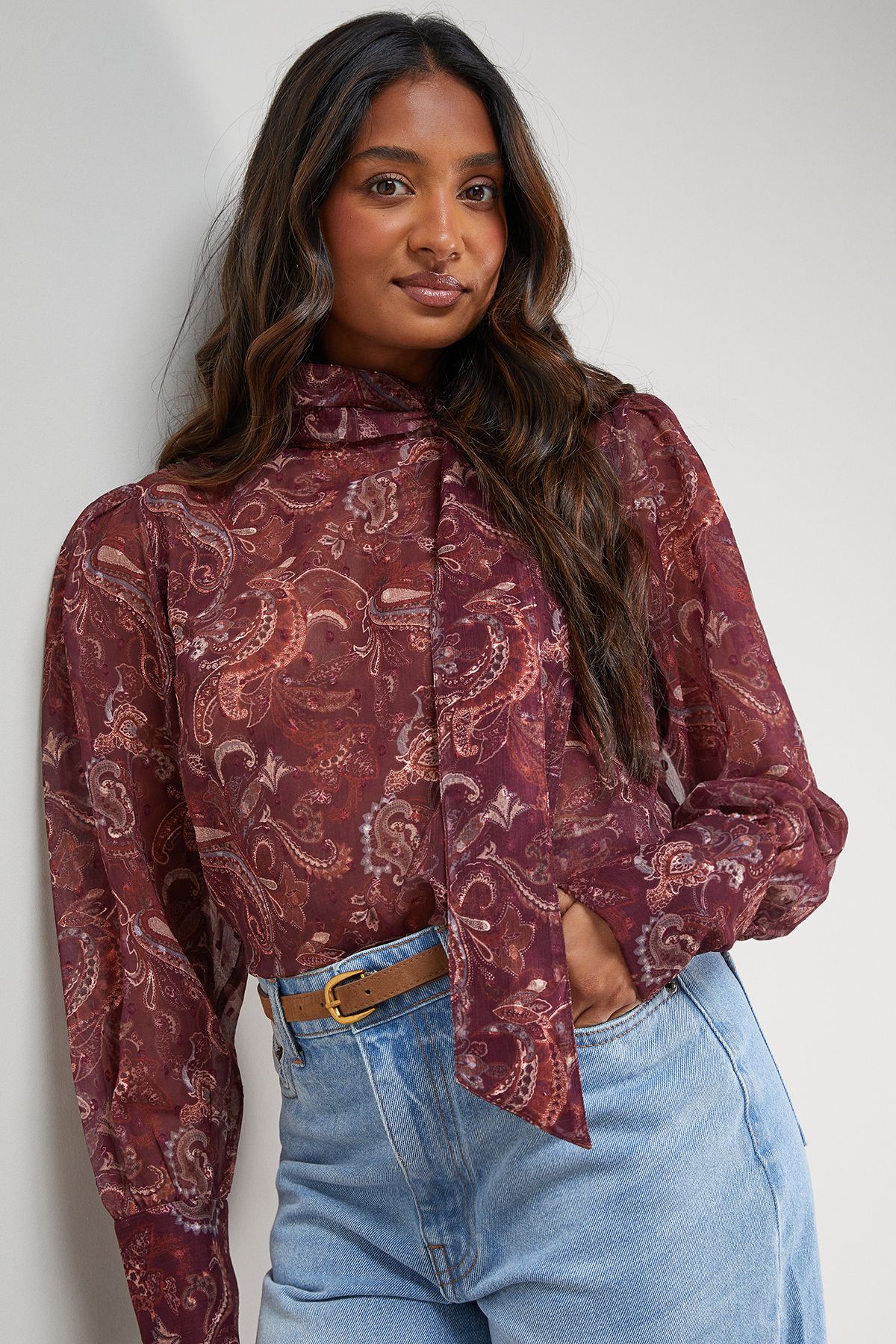 Oasis Pussy Bow Blouse Multi image 4